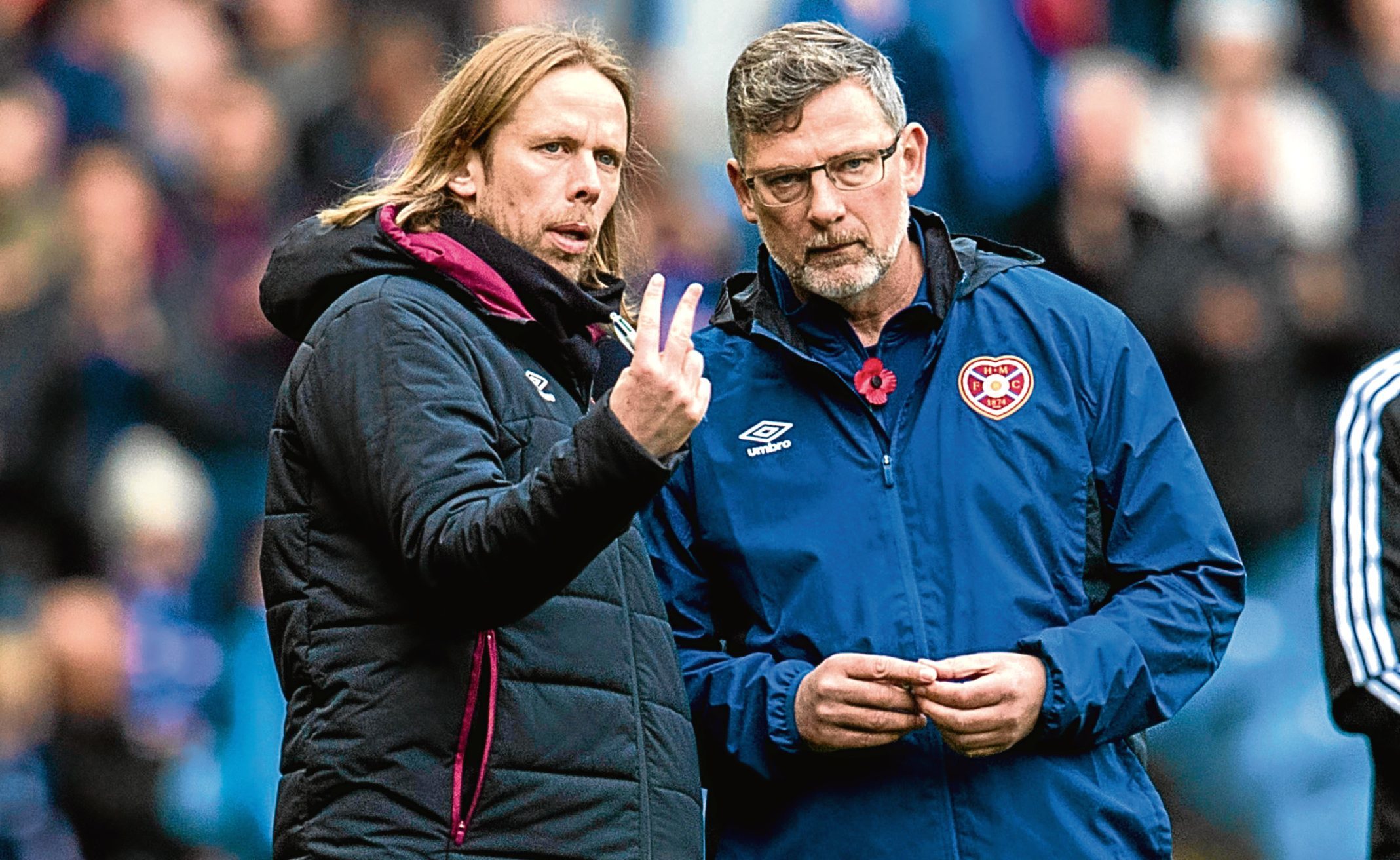 Hearts manager Craig Levein with Austin McPhee (SNS Group / Alan Harvey)