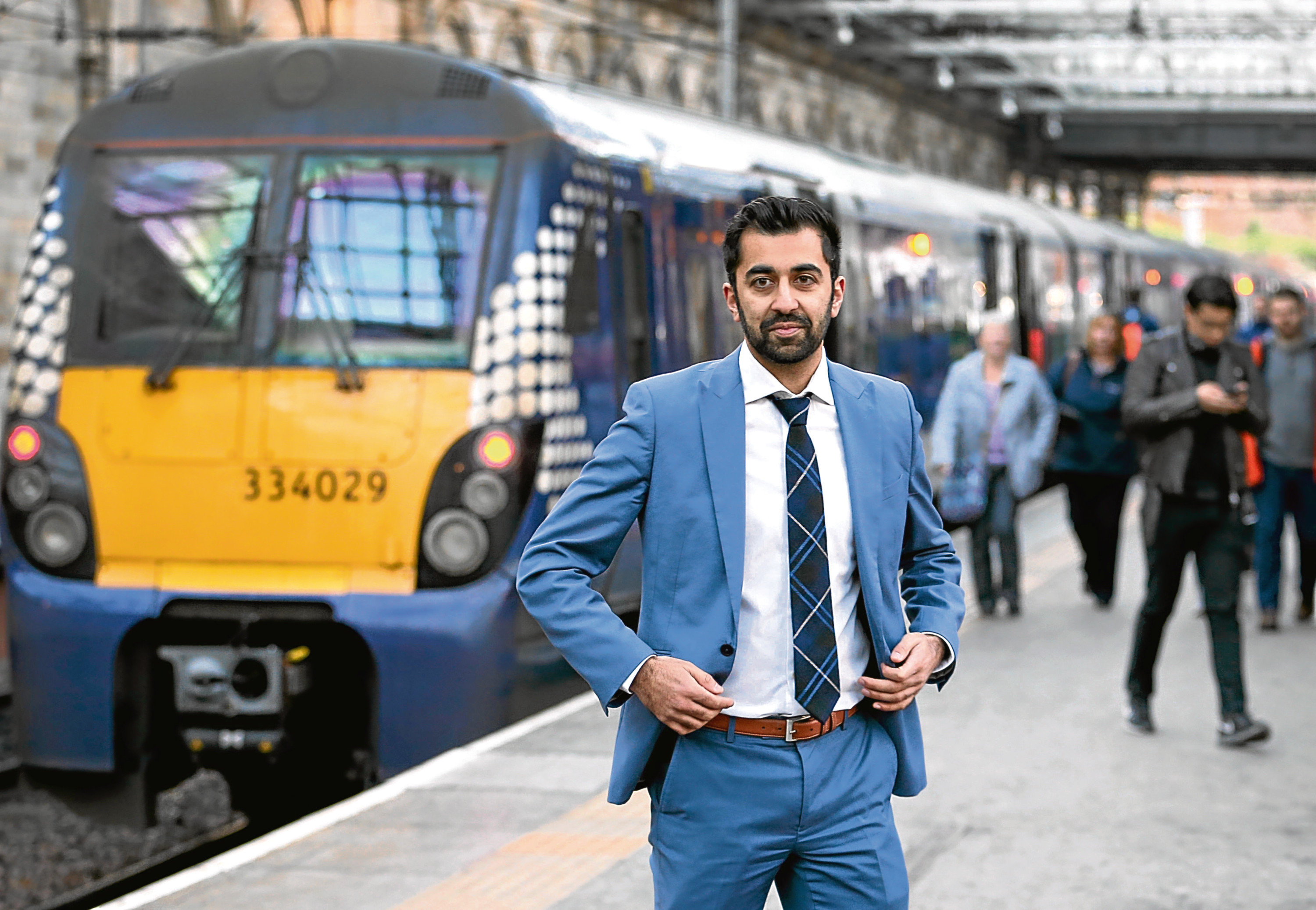 Transport Minister Humza Yousaf at Edinburgh Waverley station (Jane Barlow/PA Wire)