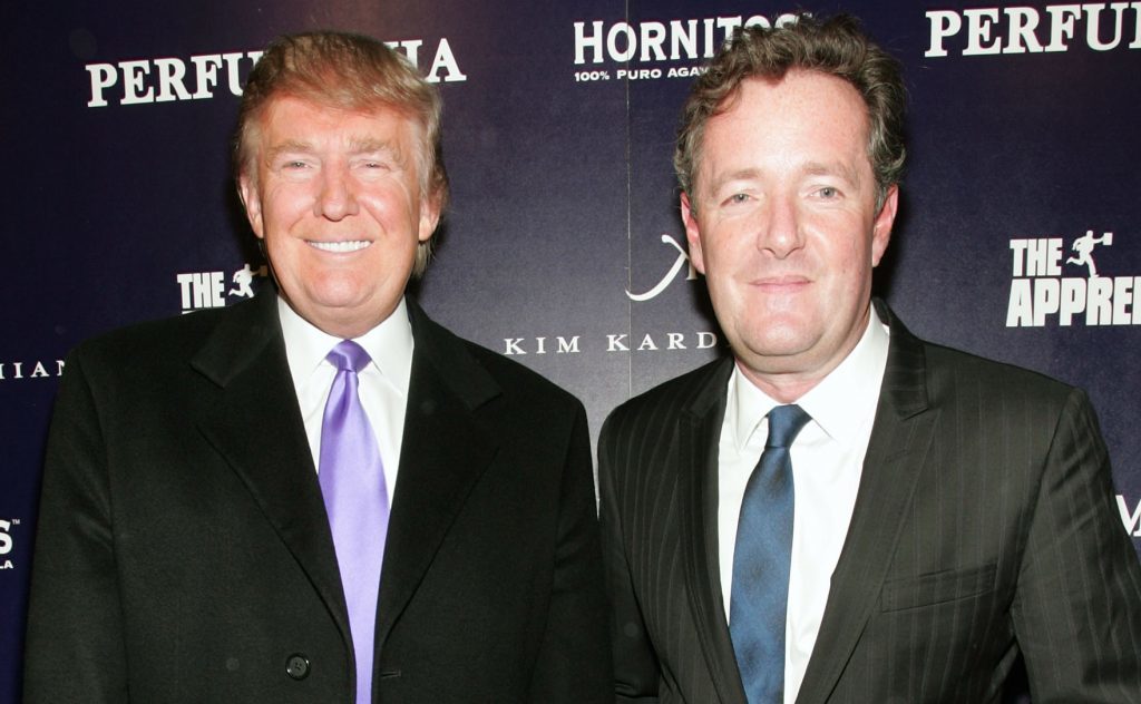 Donald Trump (L) and Piers Morgan, pictured in 2010 (John W. Ferguson/Getty Images)