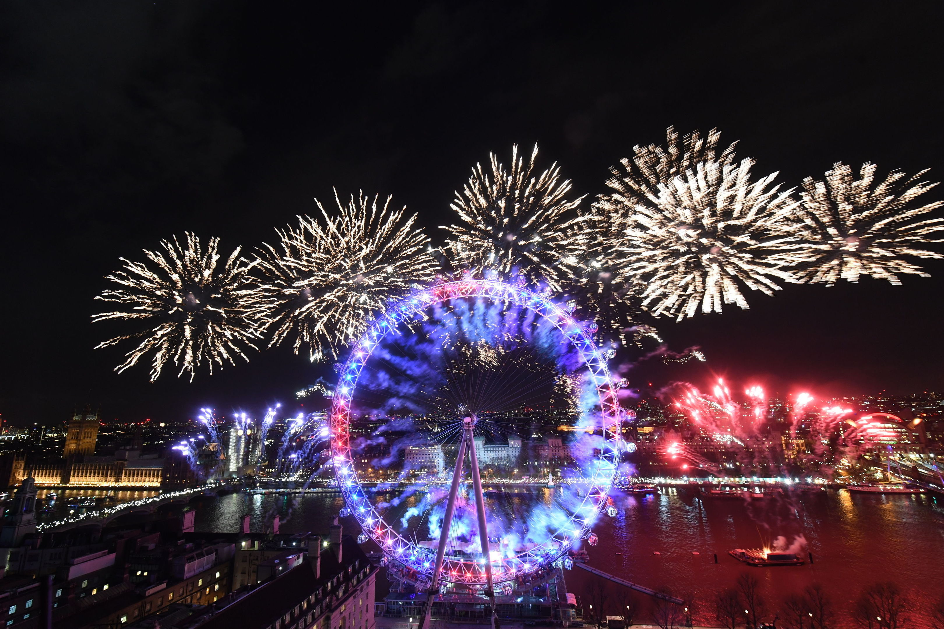 Fireworks light up the sky in Edinburgh during the Hogmanay New Year celebrations (David Cheskin/PA Wire)