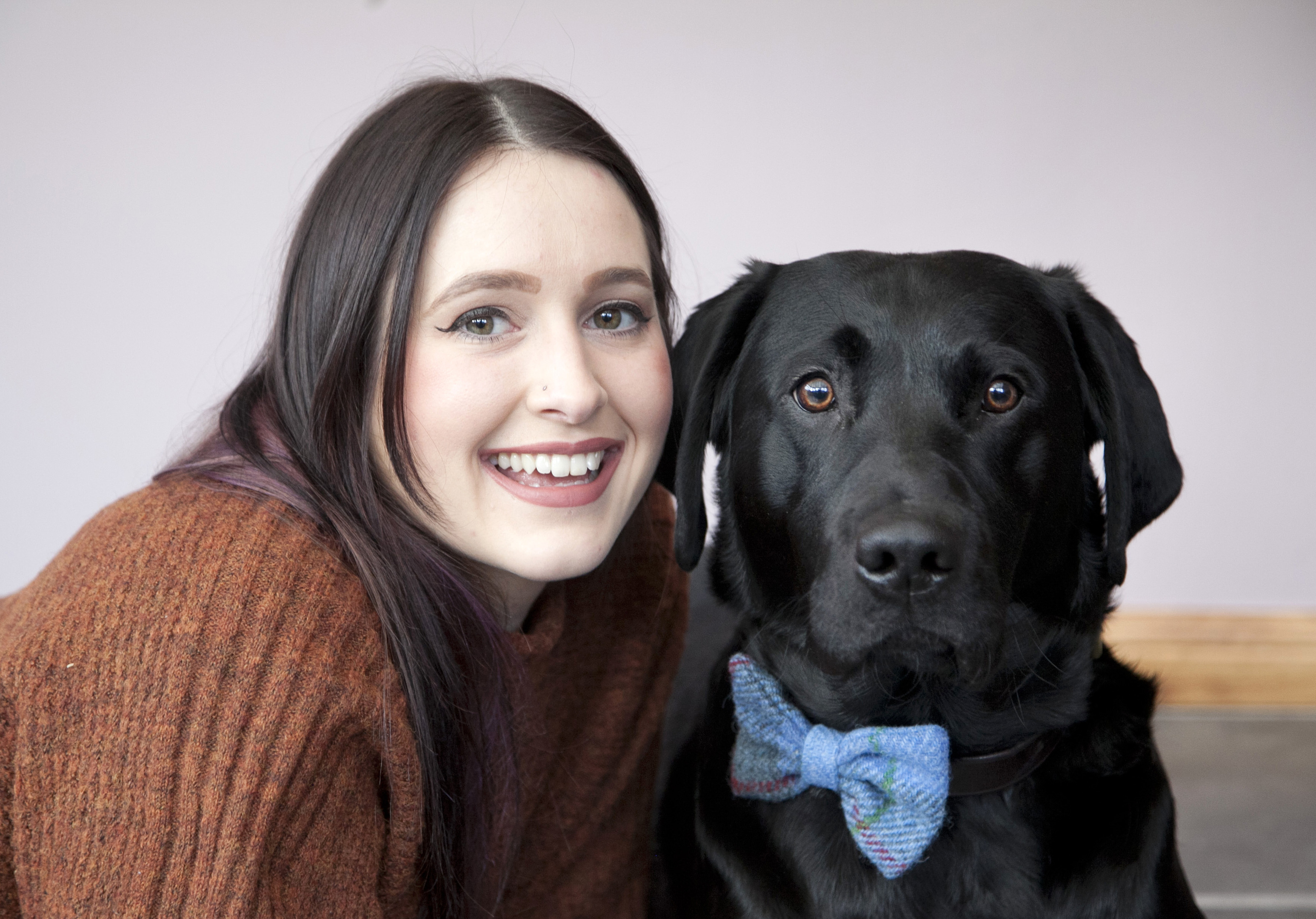 Dexter the black lab who is having a £10,000 heart operation with Kirsty Kilanowski (Alistair Linford)