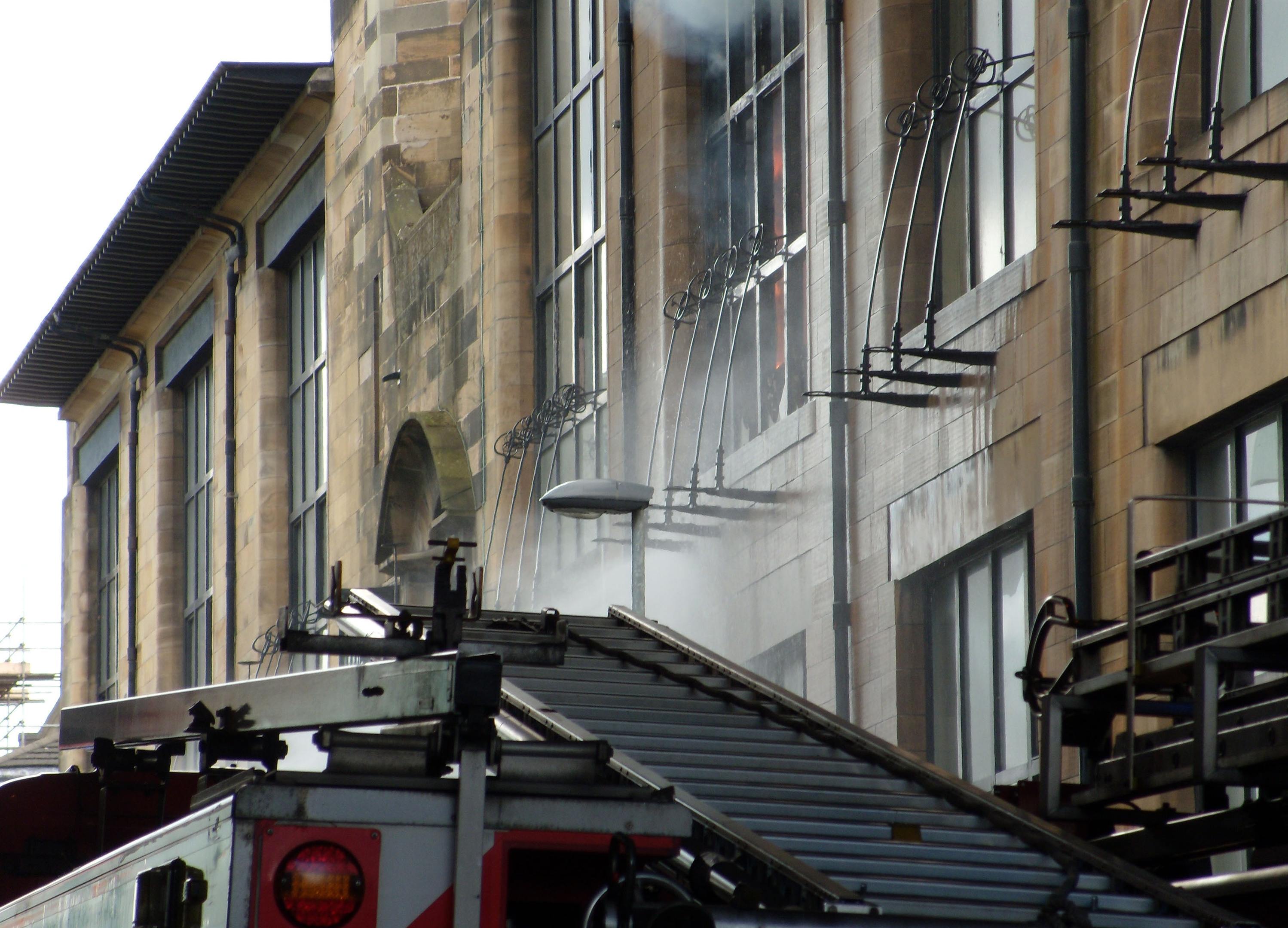 A fire tore through the Glasgow School of Art's Mackintosh building in May 2014 (Lucy Christie/PA)