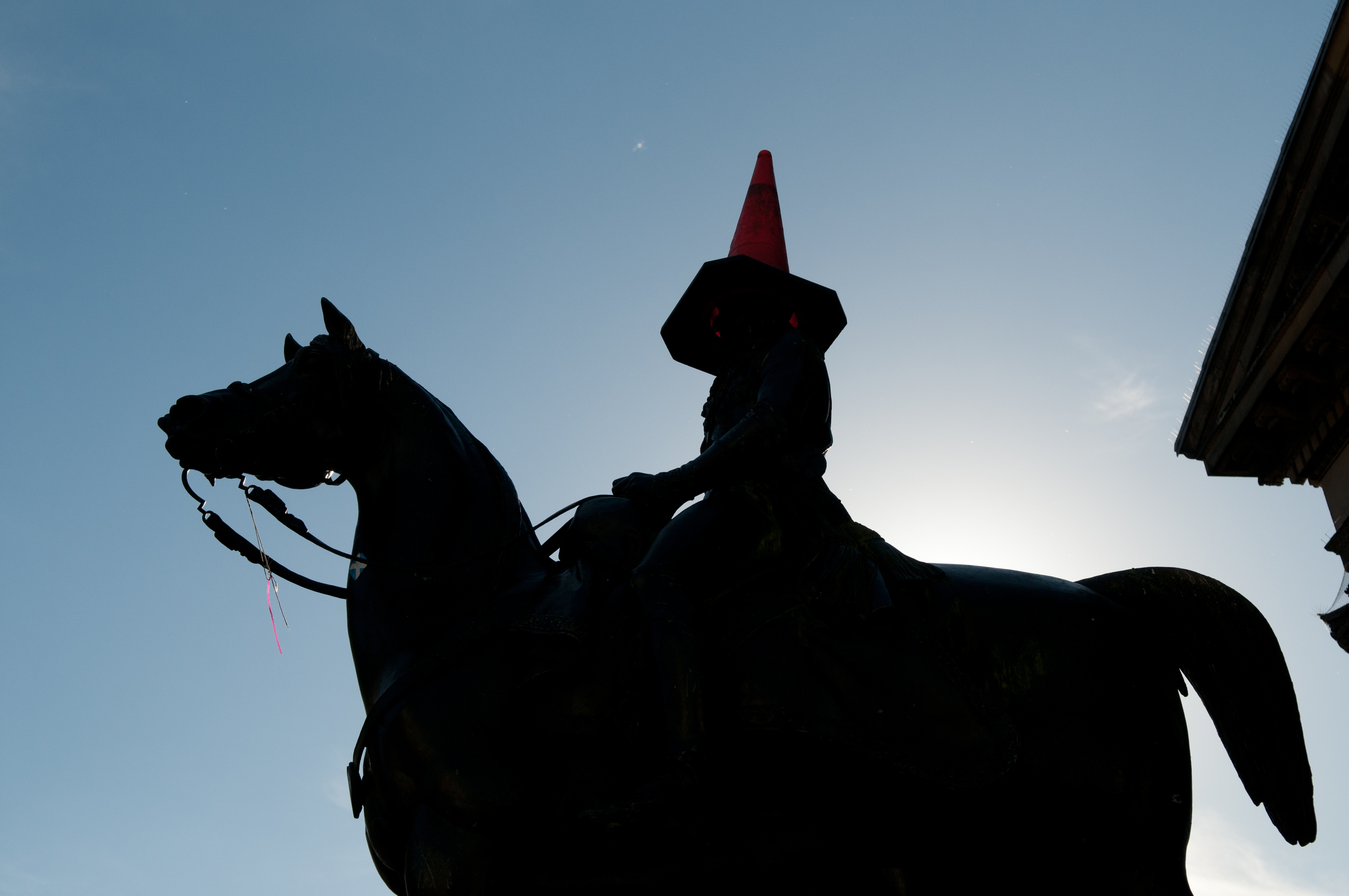 Glasgow's Duke of Wellington Statue, complete with famous cone (Getty Images)