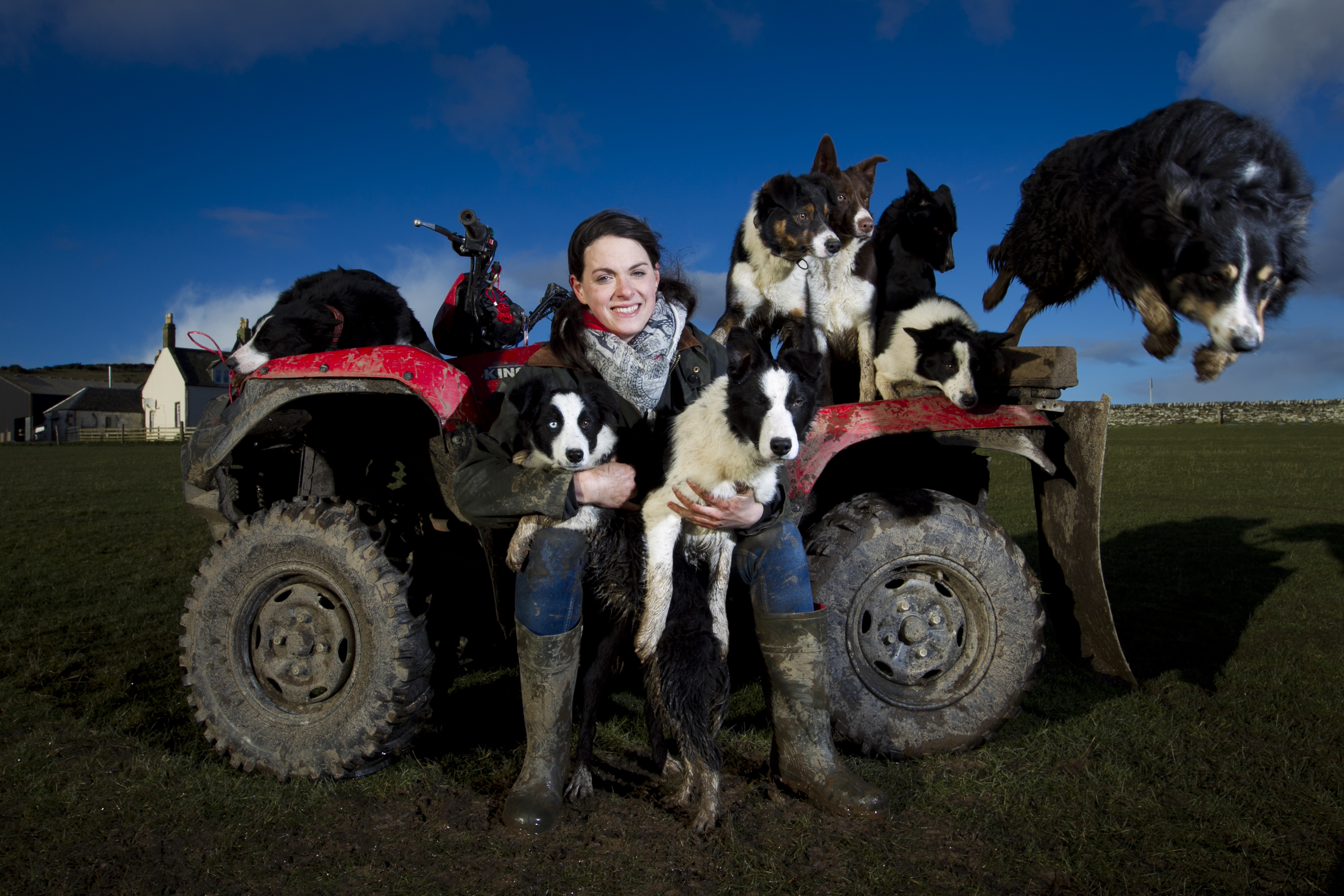 Lisa Gast, who breeds and trains sheepdogs, and puppy sheepdogs on the Isle of Bute. (Andrew Cawley)