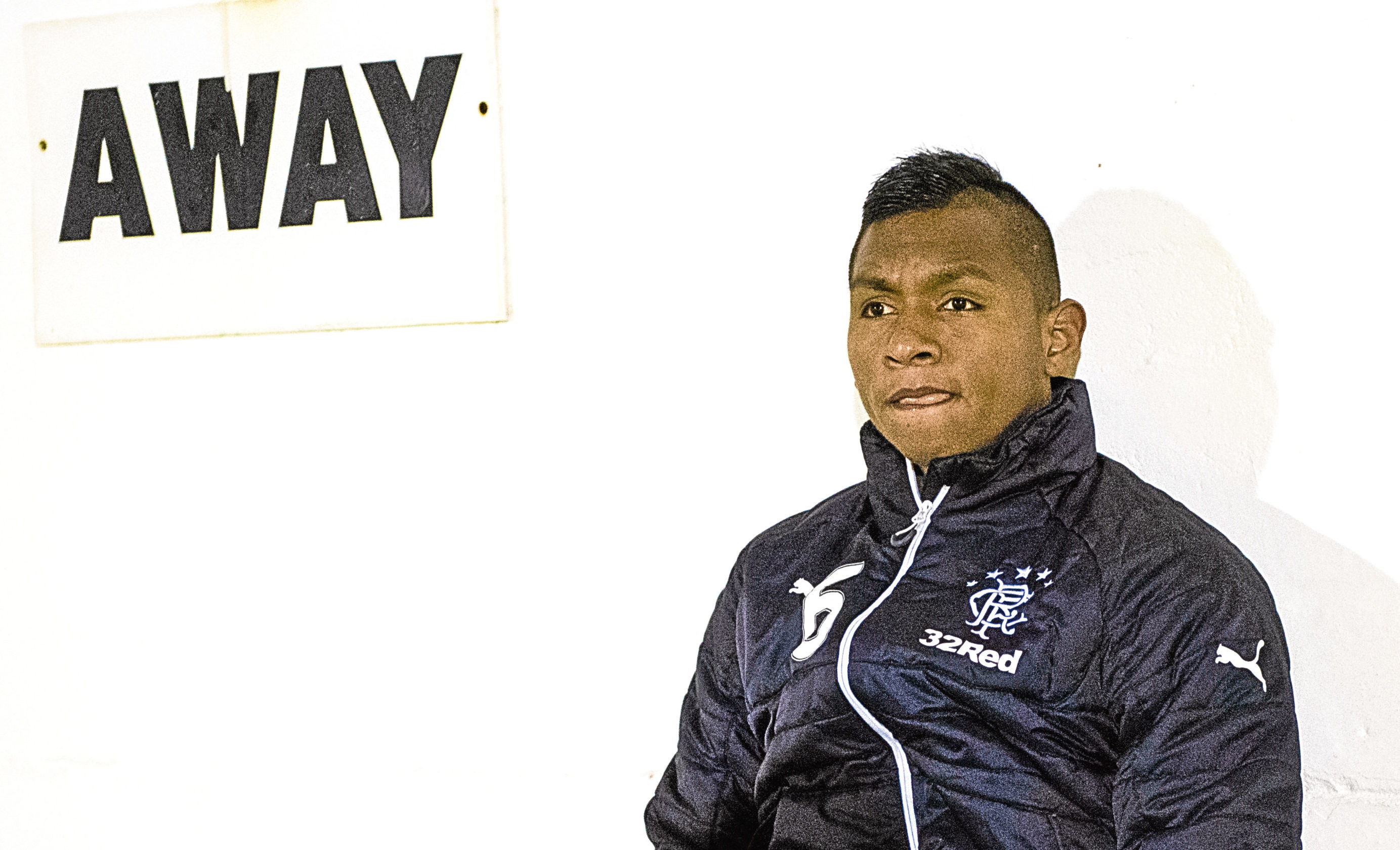 Rangers' Alfredo Morelos on the bench at Fraserburgh (SNS Group)