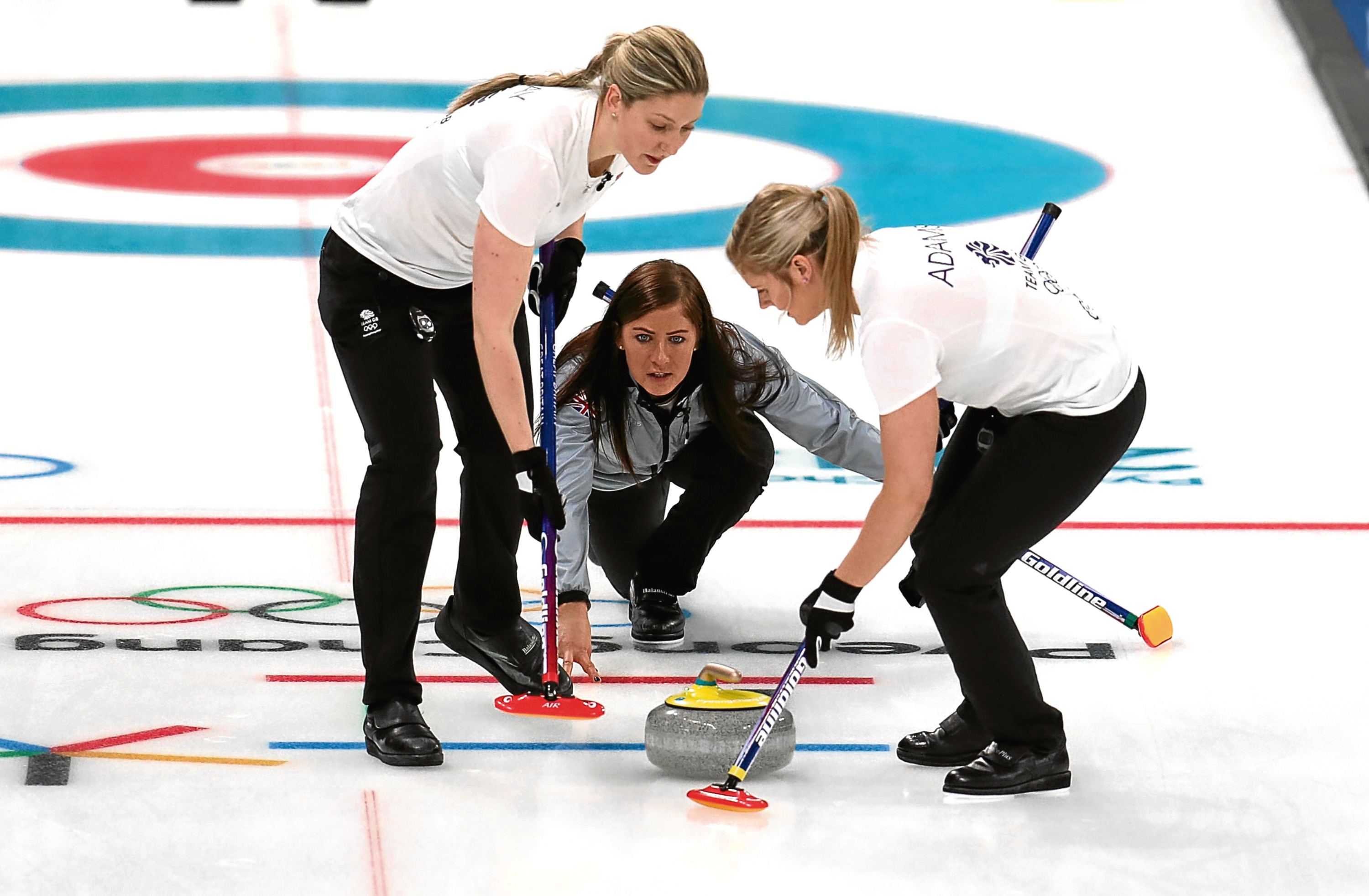 Great Britain's skipper Eve Muirhead during the women's Round Robin match against Denmark at the Gangneung Curling Centre during day eight of the PyeongChang 2018 Winter Olympic Games in South Korea. (Mike Egerton/PA Wire)