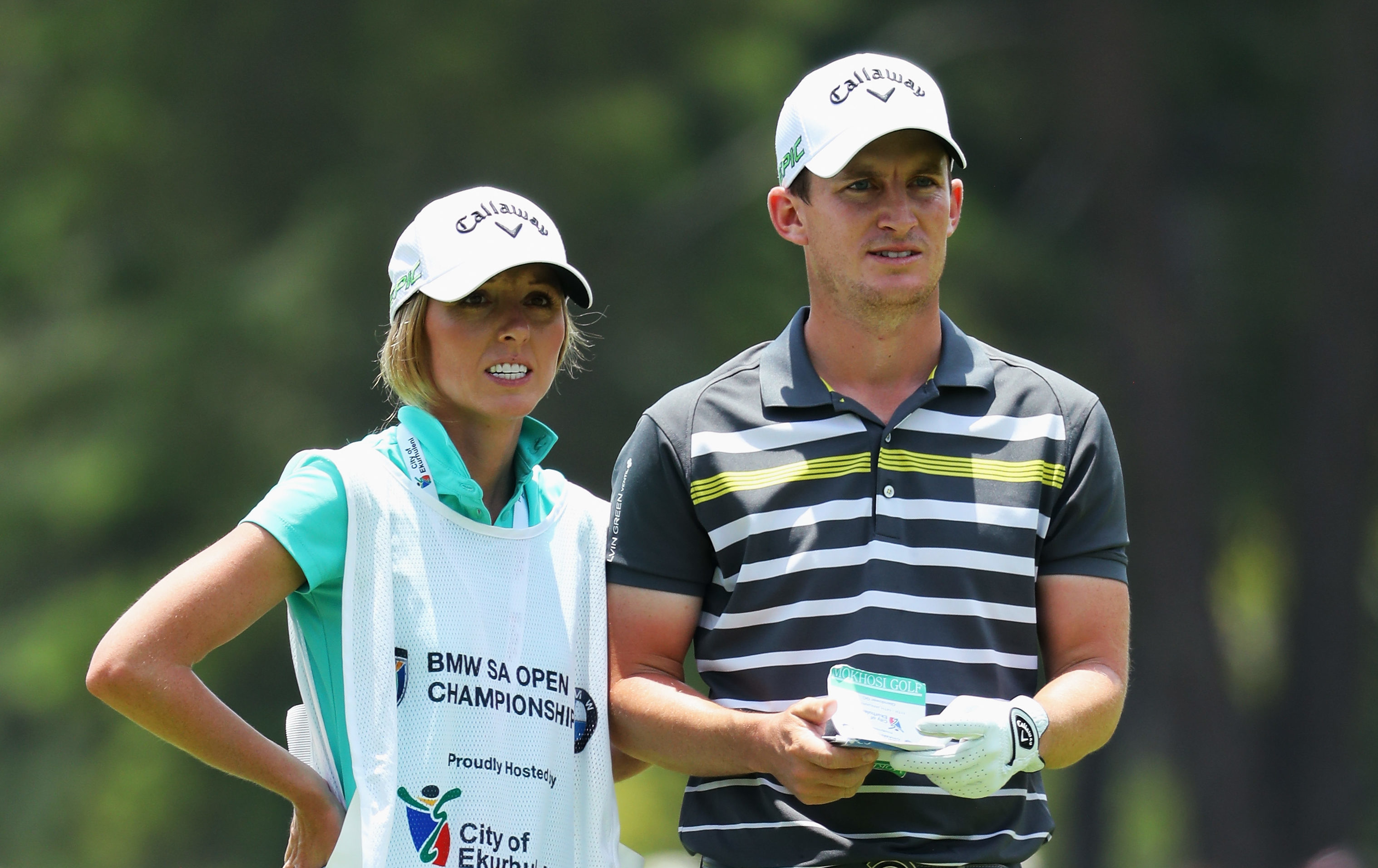 Chris Paisley and his wife Keri, who was his caddie in the BMW South African Open (Warren Little/Getty Images)