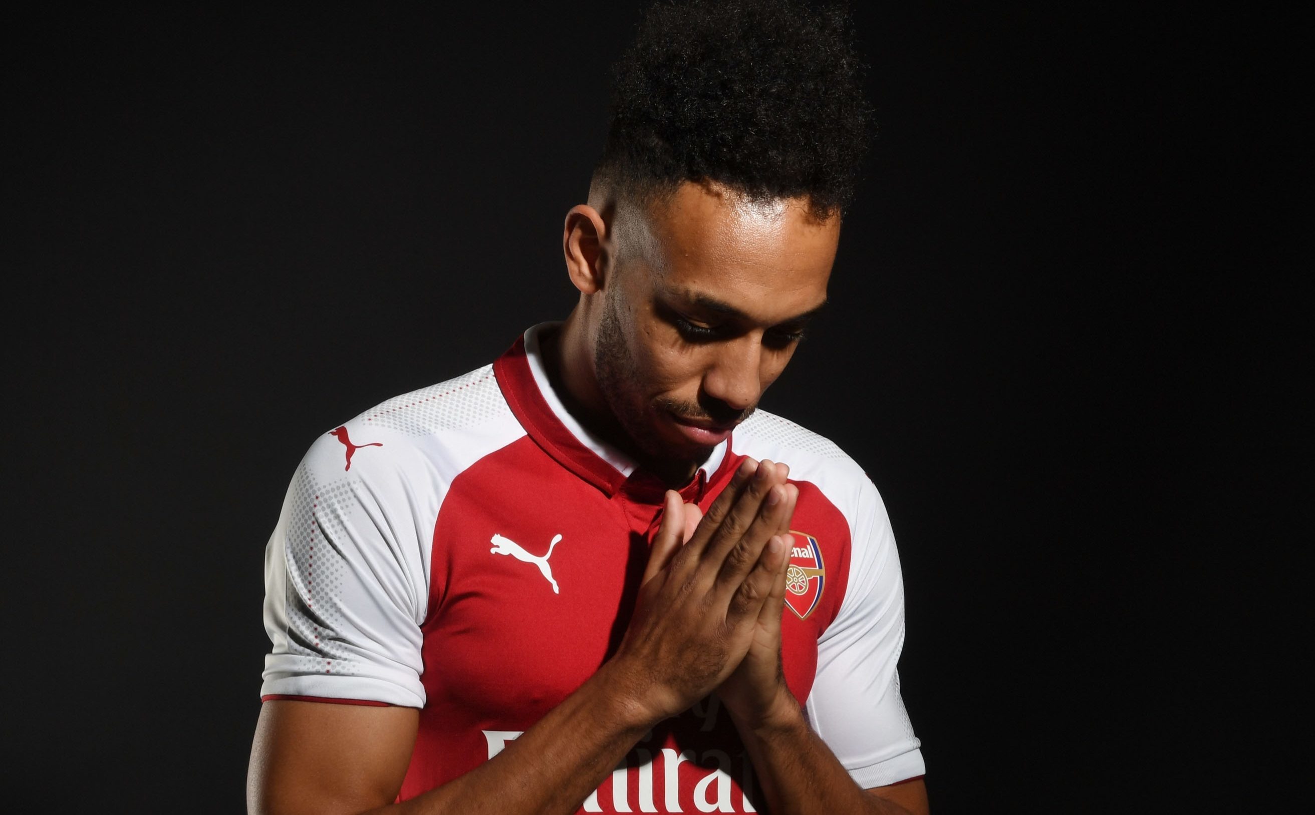 Arsenal's new signing Pierre-Emerick Aubameyang  (Stuart MacFarlane/Arsenal FC via Getty Images)