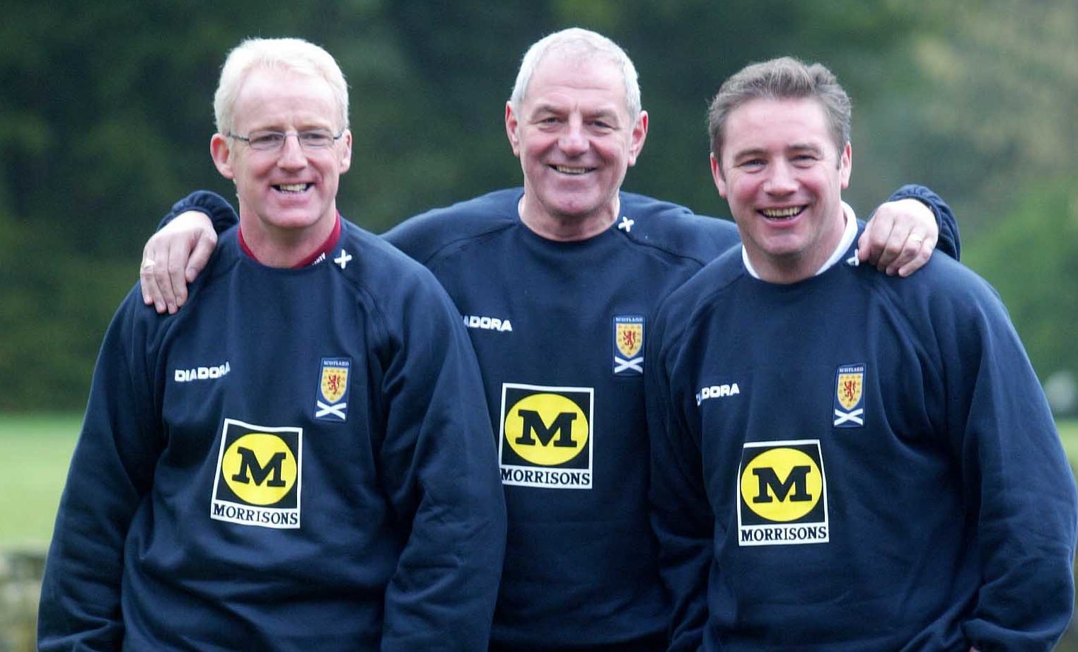 2005: Scotland manager Walter Smith (centre) flanked by his assistant Tommy Burns (left), and coach Ally McCoist (SNS Group / Bill Murray)