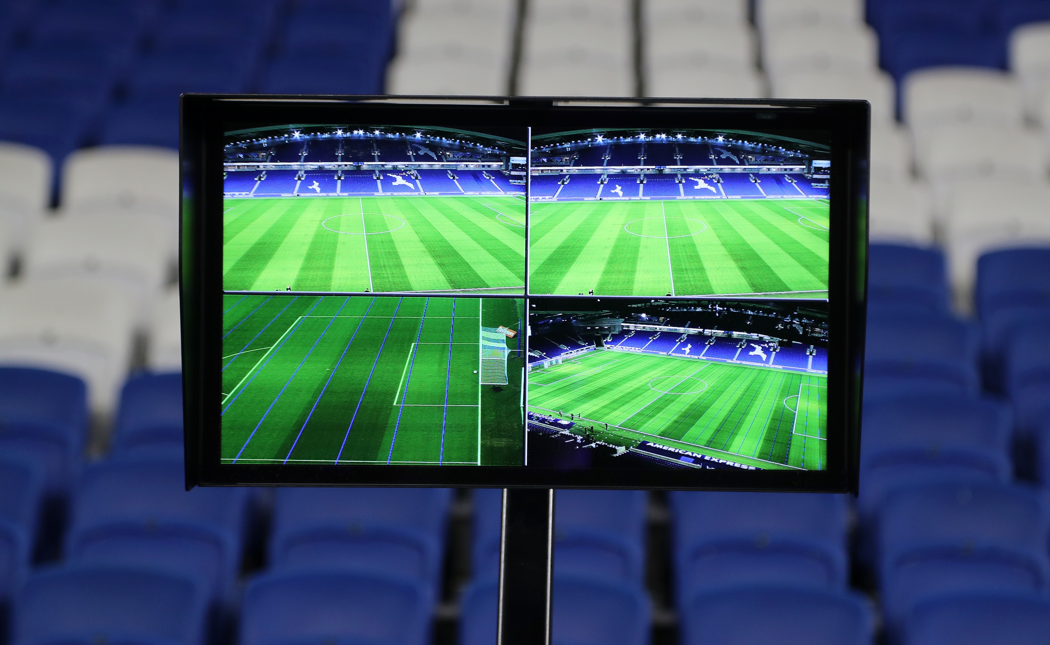 Video Assistant Referee (VAR) system pitchside (PA)
