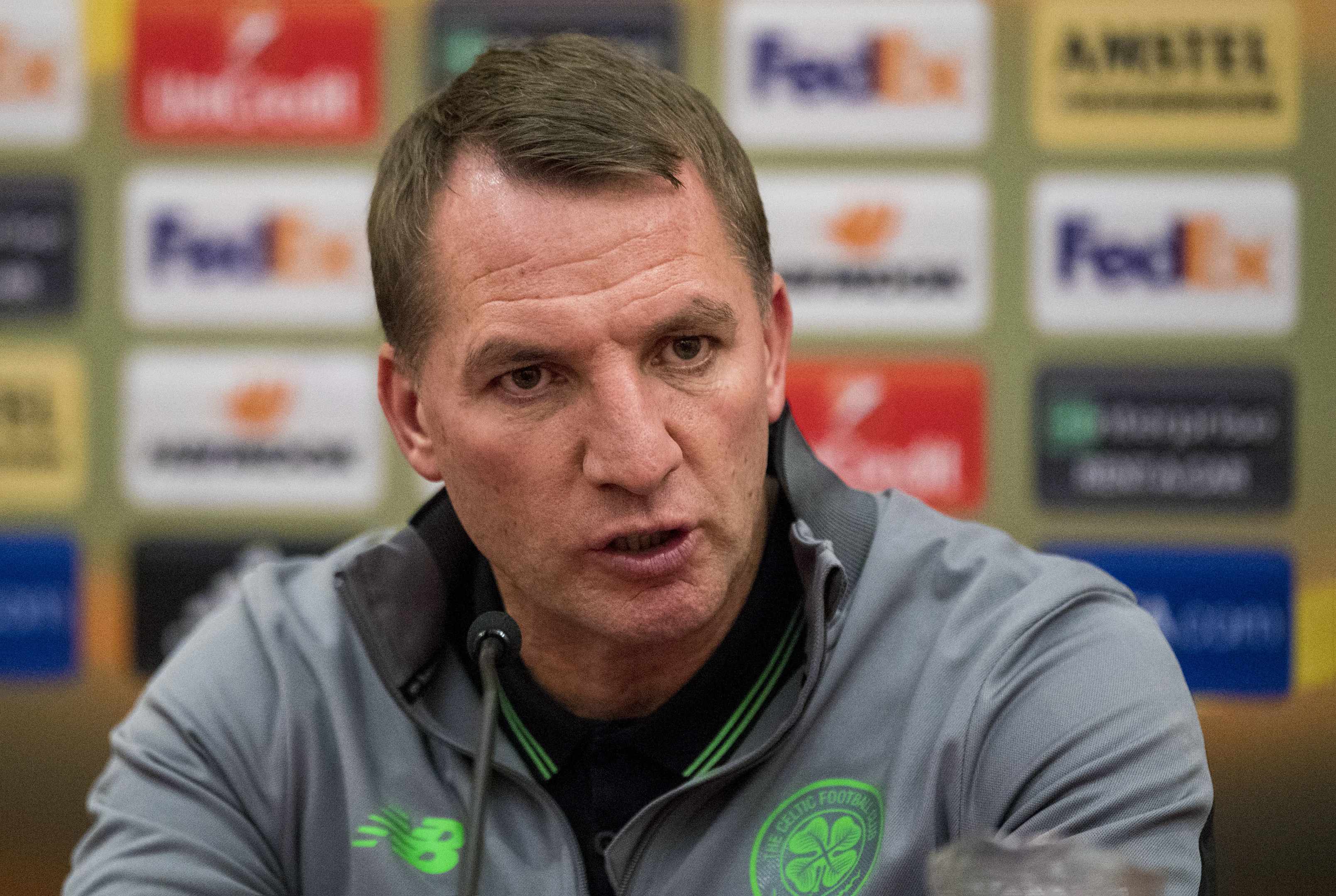 Celtic manager Brendan Rodgers speaks to the press ahead of tonight's match (SNS Group / Craig Williamson)