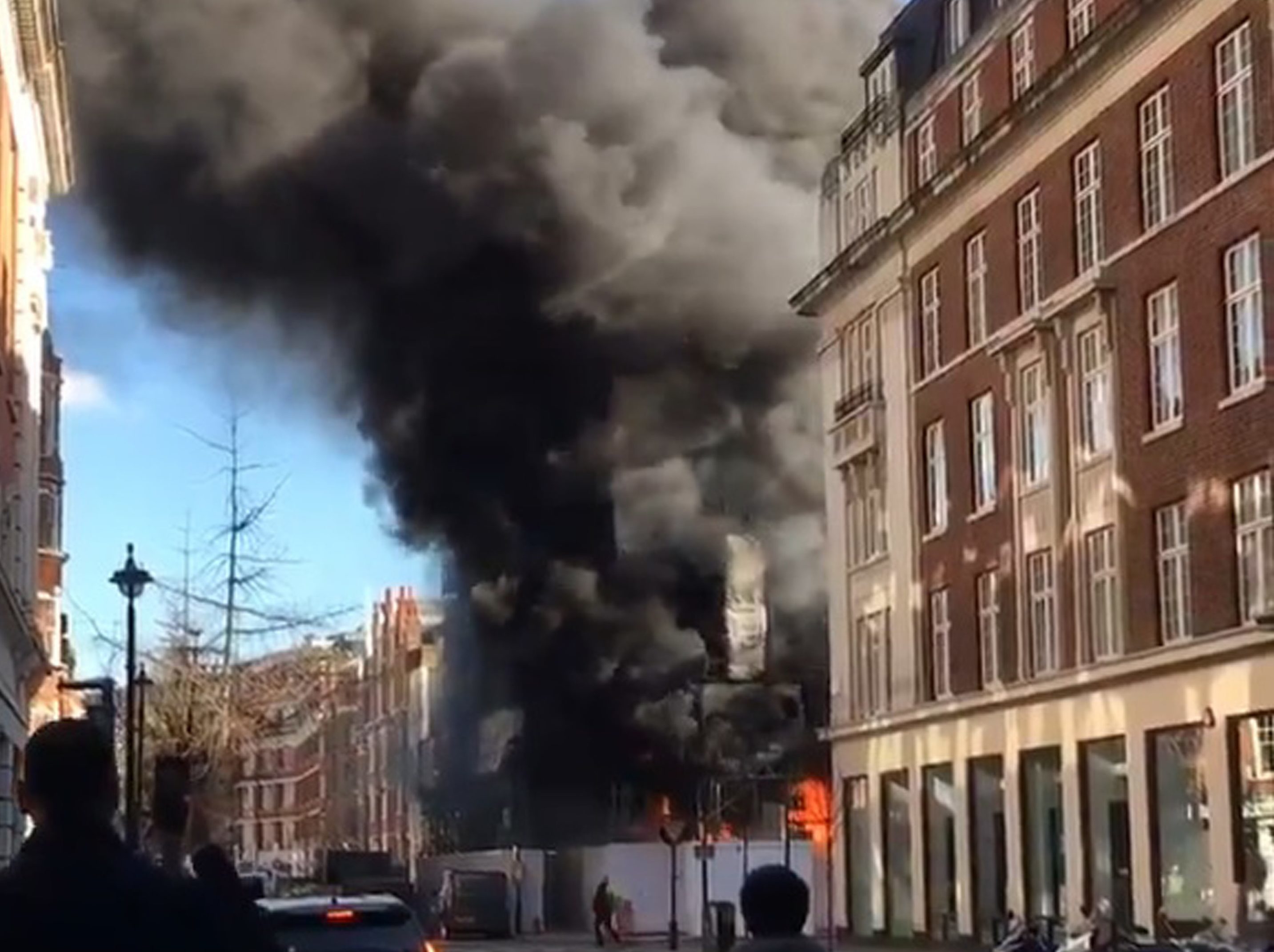 The fire on Great Portland Street, London (@MikeHolt12/PA)