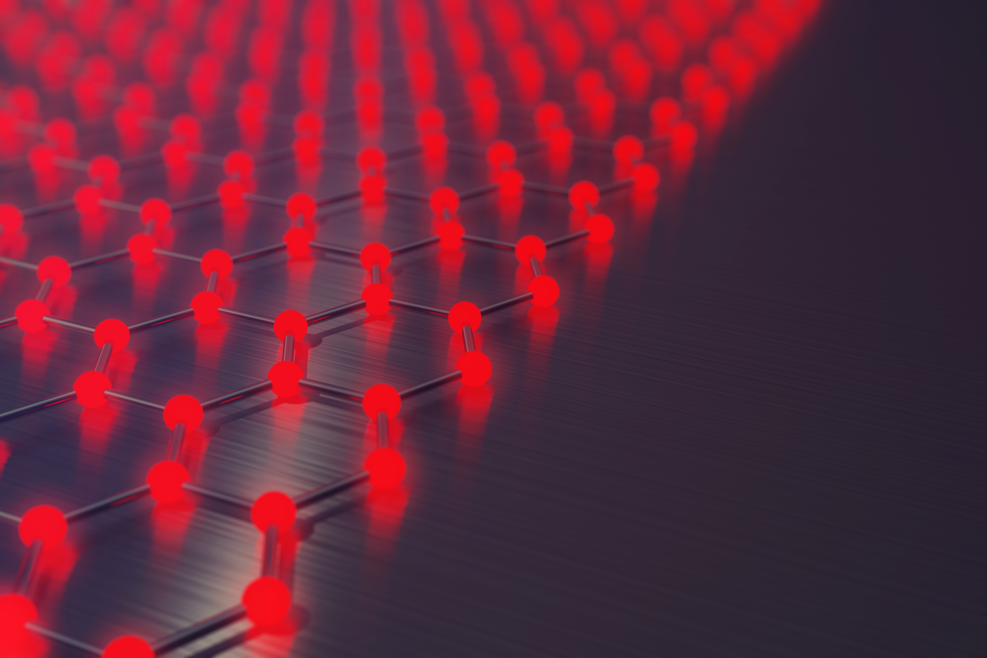 3d rendering red abstract nanotechnology hexagonal geometric form (Getty Images/iStock)