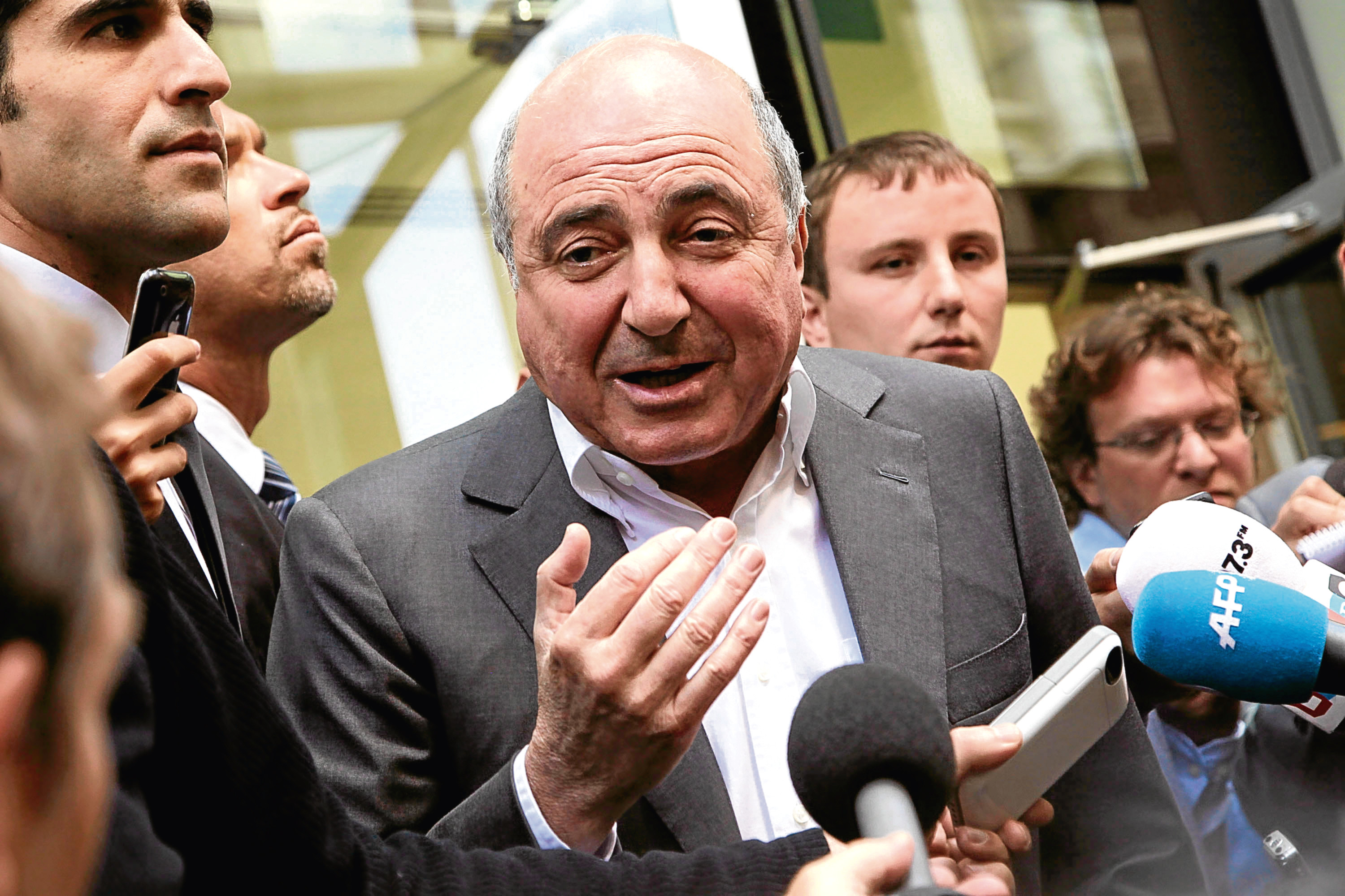 Boris Berezovsky addresses the media outside the Royal Courts of Justice (Warrick Page/Getty Images)