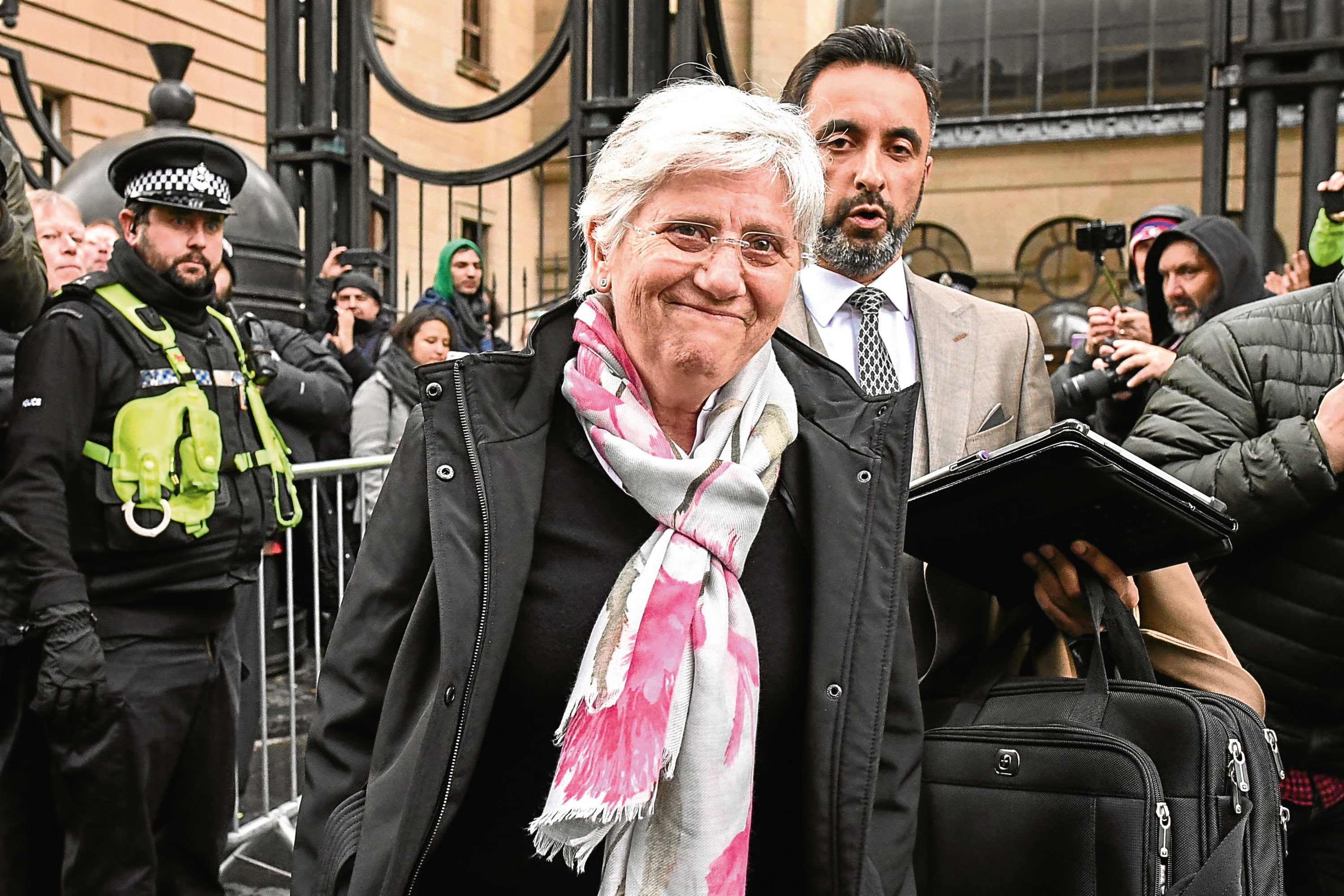 Clara Ponsati leaves court with lawyer Aamer Anwar  (Jeff J Mitchell/Getty Images)