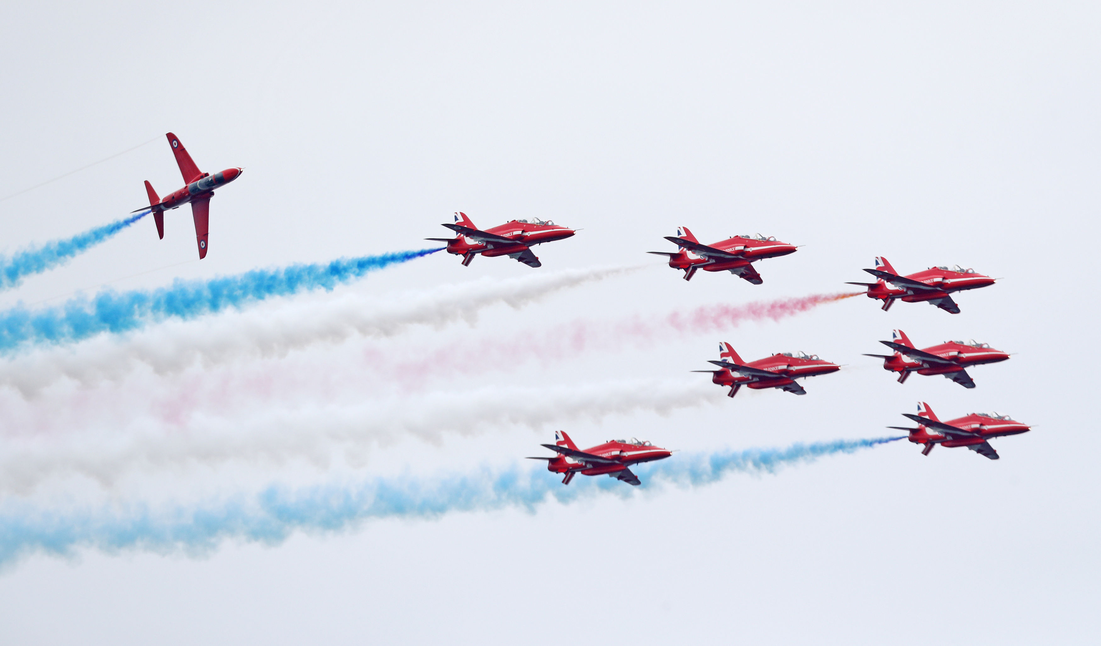 A Red Arrows jet has crashed after an incident at RAF Valley in north Wales, the Ministry of Defence has said. (Owen Humphreys/PA Wire)