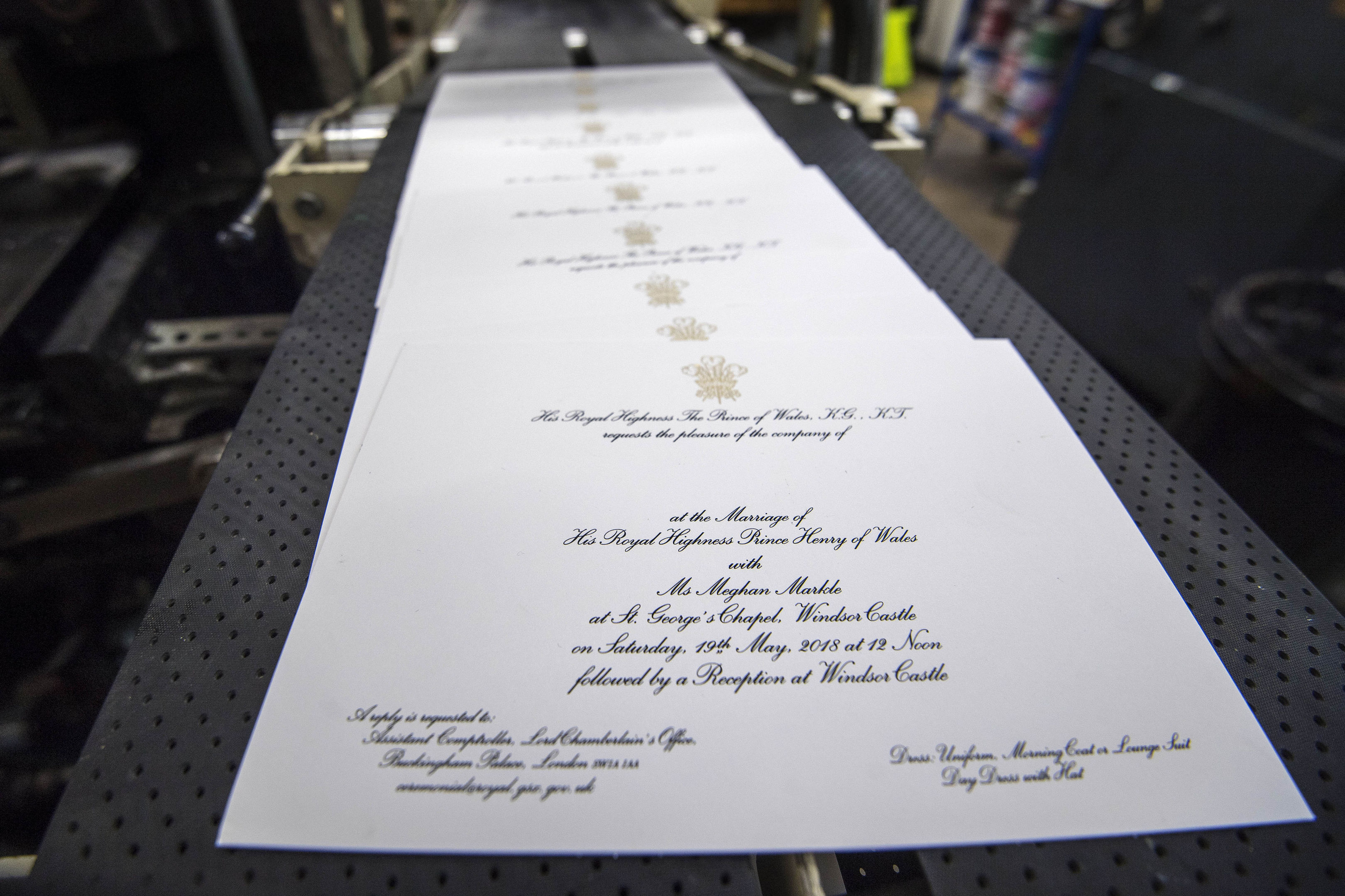 Invitations for Prince Harry and Meghan Markle's wedding in May (Victoria Jones/PA Wire)