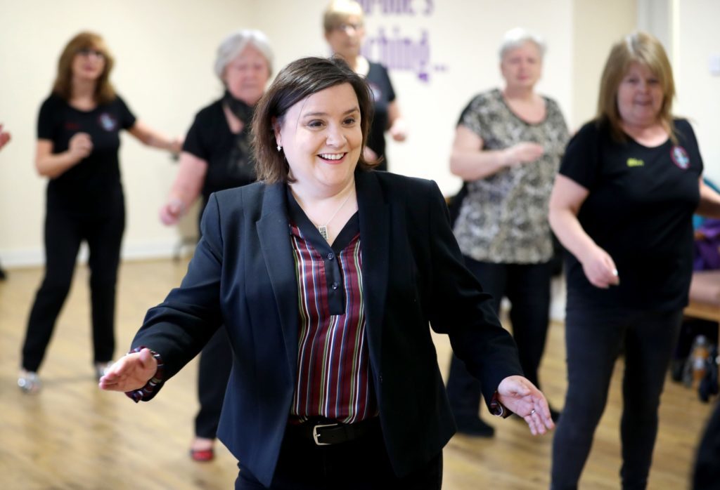 Strictly Come Dancing star Susan Calman launches the National Lottery Awards 2018 with a line dancing session (Jane Barlow/PA)