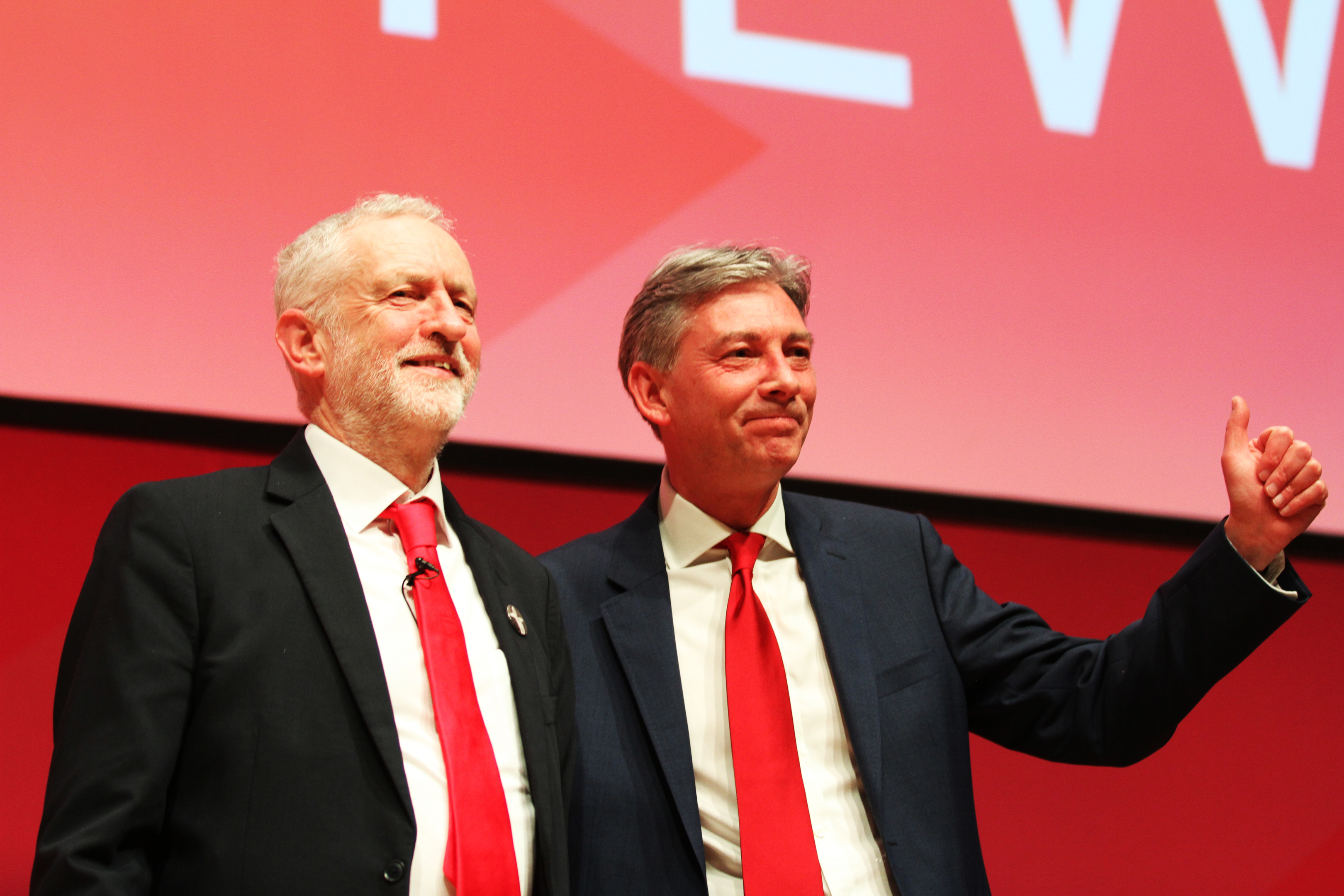 Leaders of the Labour Party Jeremy Corbyn and Richard Leonard. (Mhairi Edwards/Courier)