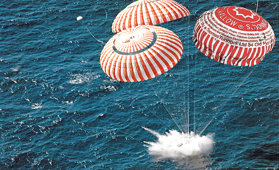 A Nasa splashdown reveals how a Tunnock’s Teackale parachute might look