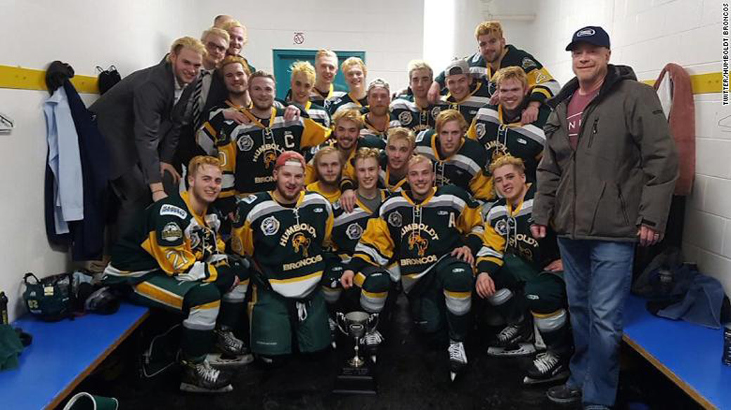 The Humboldt Broncos hockey team, who were involved in a crash which resulted in multiple fatalities.