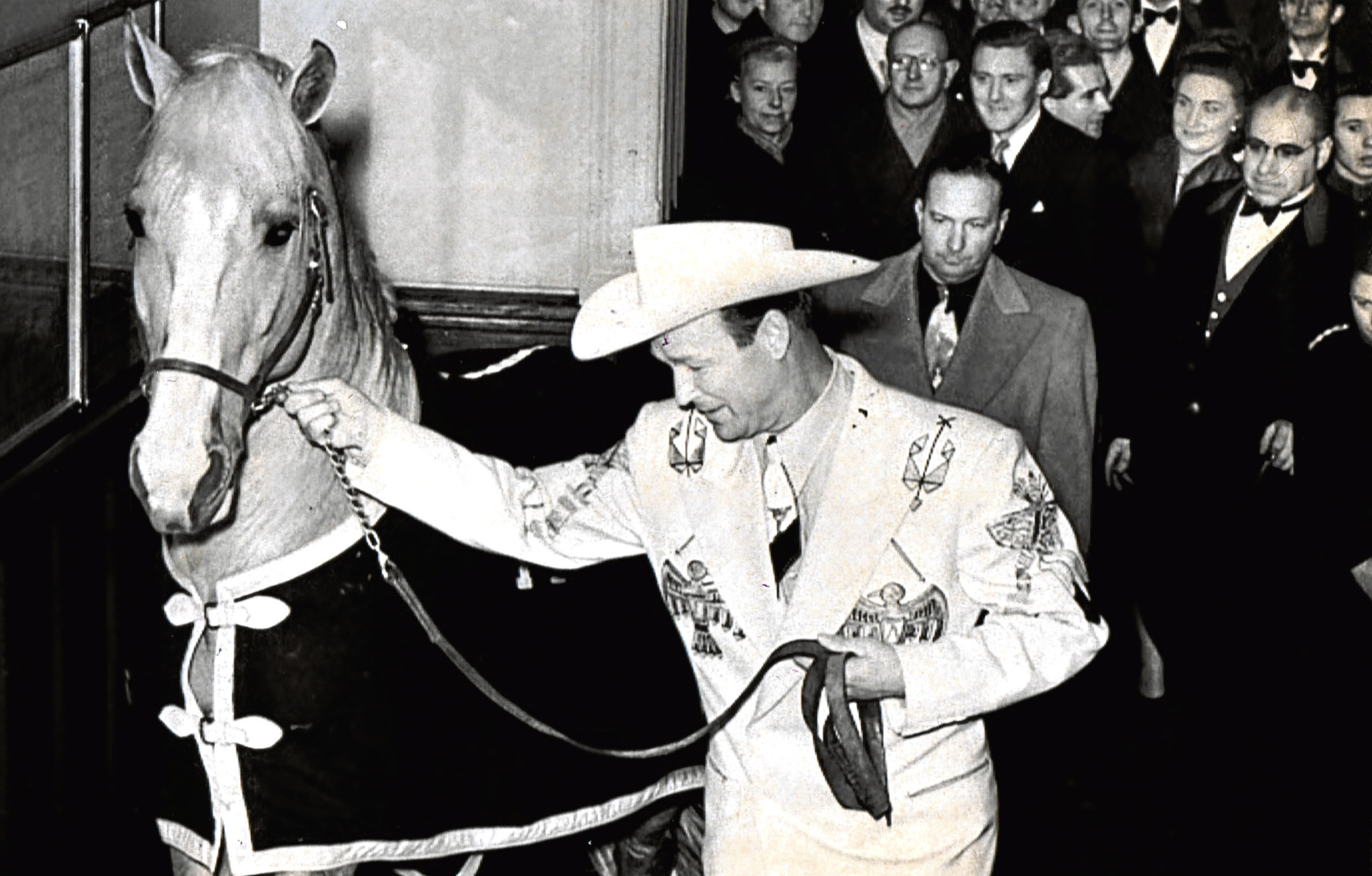 Roy Rogers leading his horse Trigger up the hotel’s staircase (ANL/REX/Shutterstock)