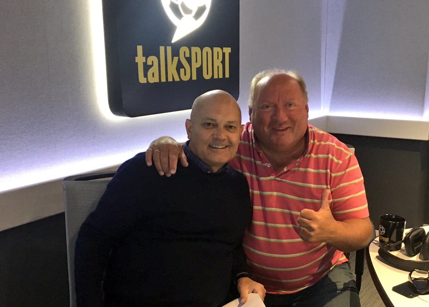 Alan Brazil with Ray Wilkins during one of their radio shows together