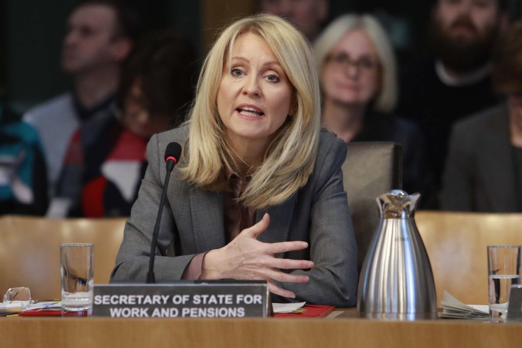 Esther McVey was heckled by members of the public in a Holyrood committee meeting (Andrew Cowan/Scottish Parliament/PA)