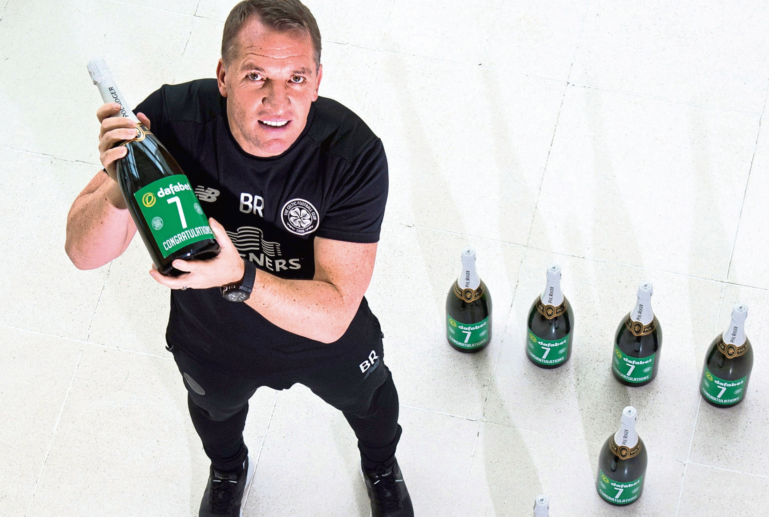 Celtic manager Brendan Rodgers celebrates seven in a row (SNS Group)