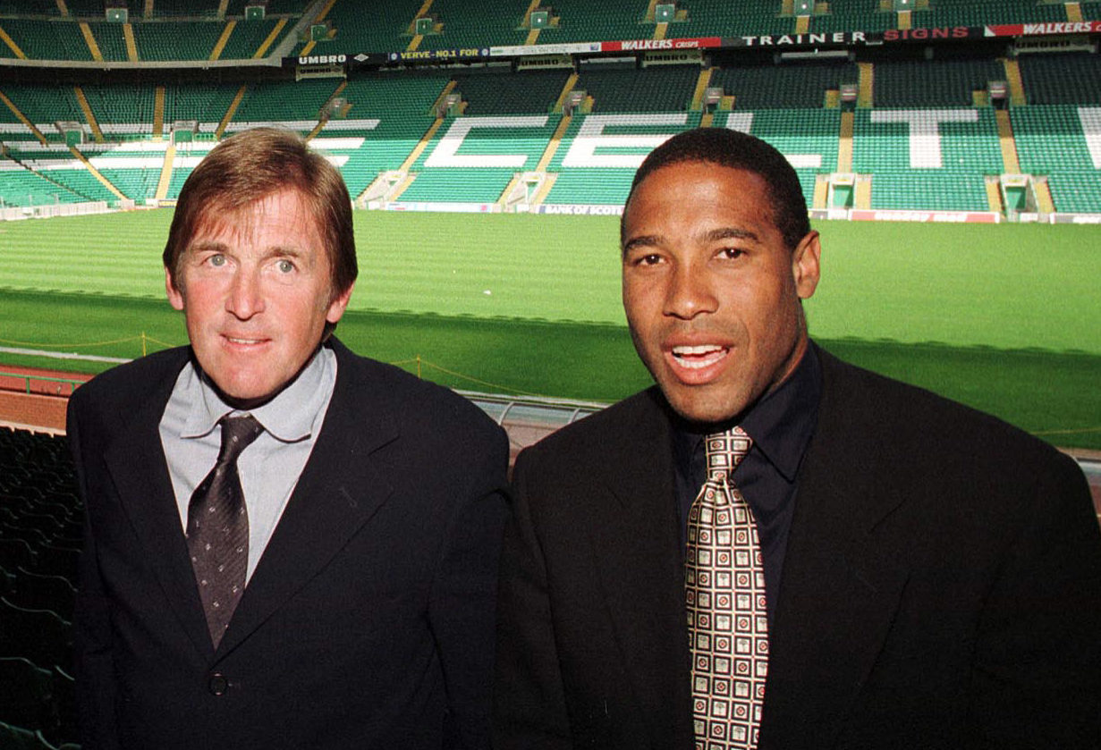 Kenny Dalglish with John Barnes at Celtic Park back in 1999