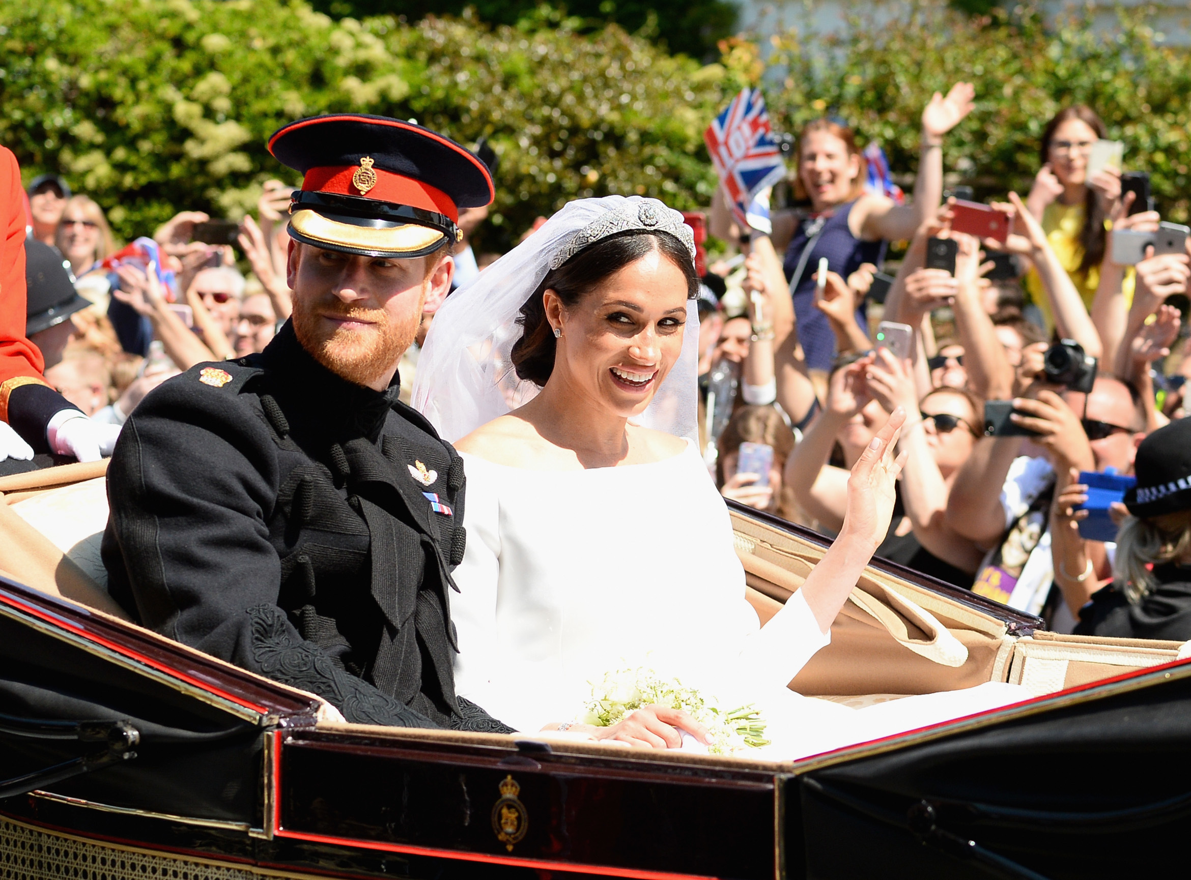 The Duke and Duchess of Sussex leave Windsor Castle in the Ascot Landau carriage (Eamonn M. McCormack/Getty Images)