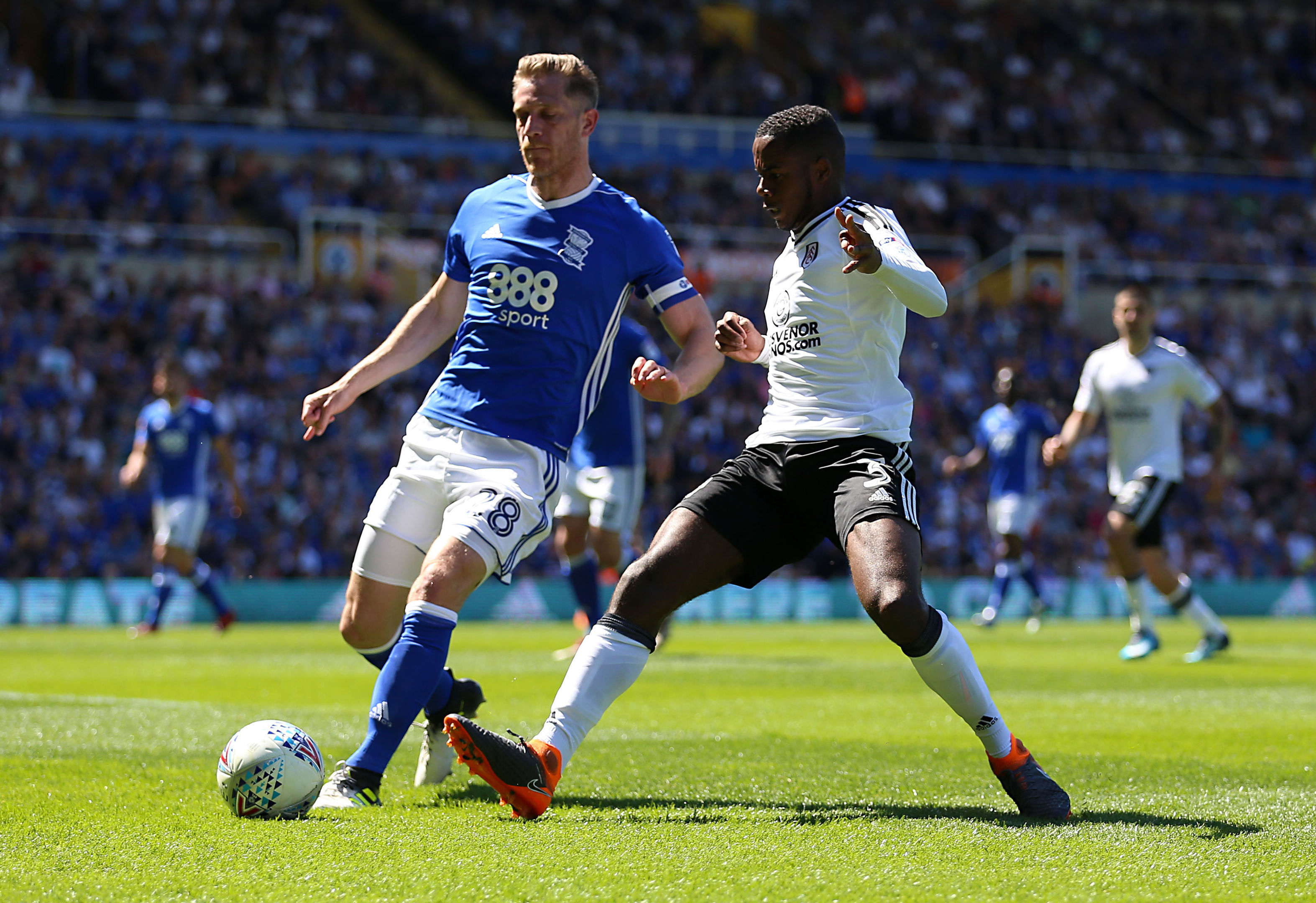 Birmingham City's Michael Morrison (left) and Fulham's Ryan Sessegnon (Nigel French/PA Wire)