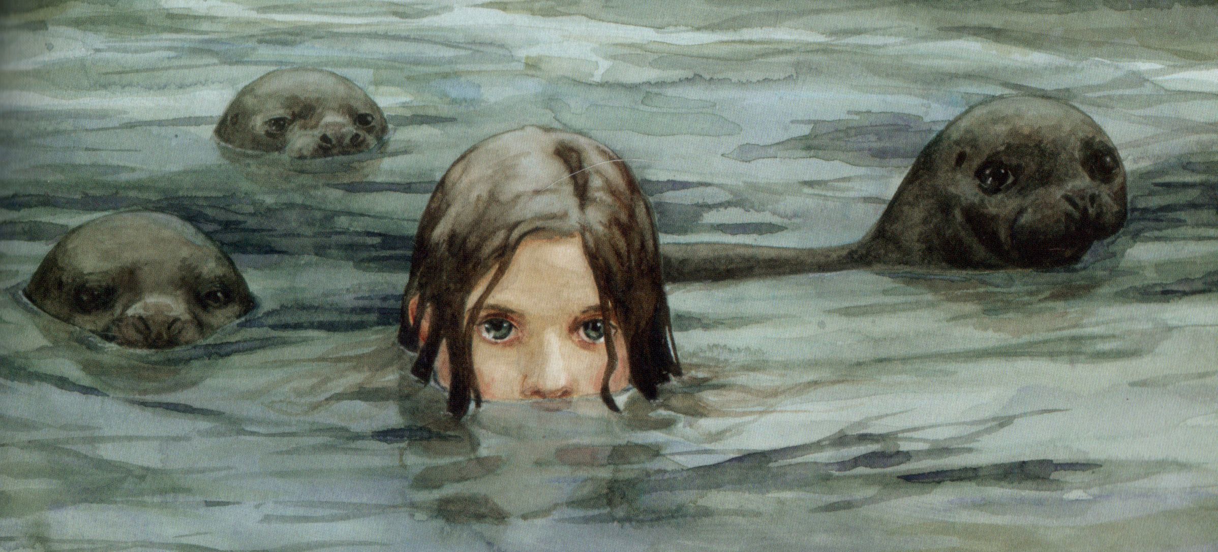 The selkie, a mythical creature which resembles a seal in the sea but assumes human form on land​