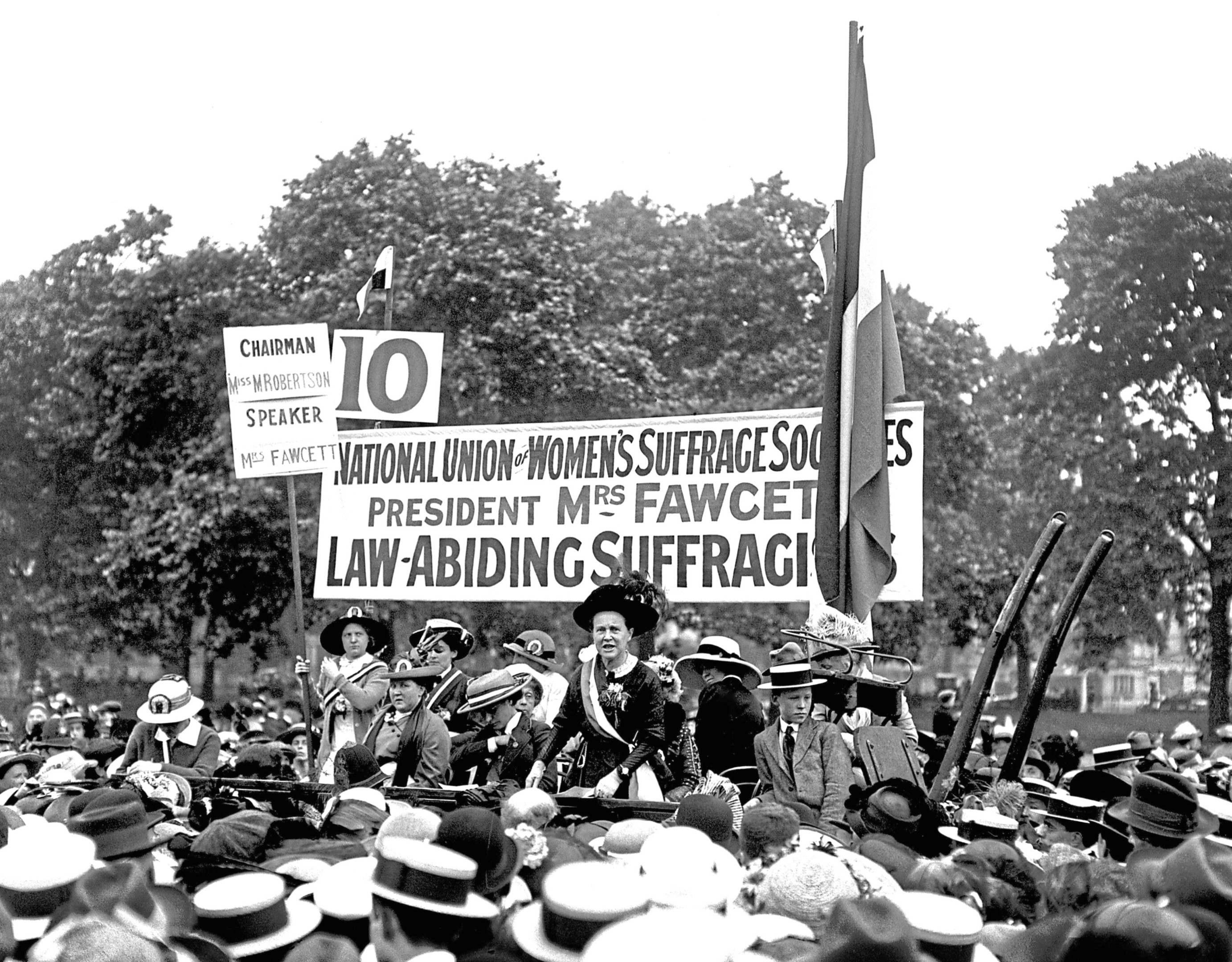 Millicent Fawcett speaks in Hyde Park