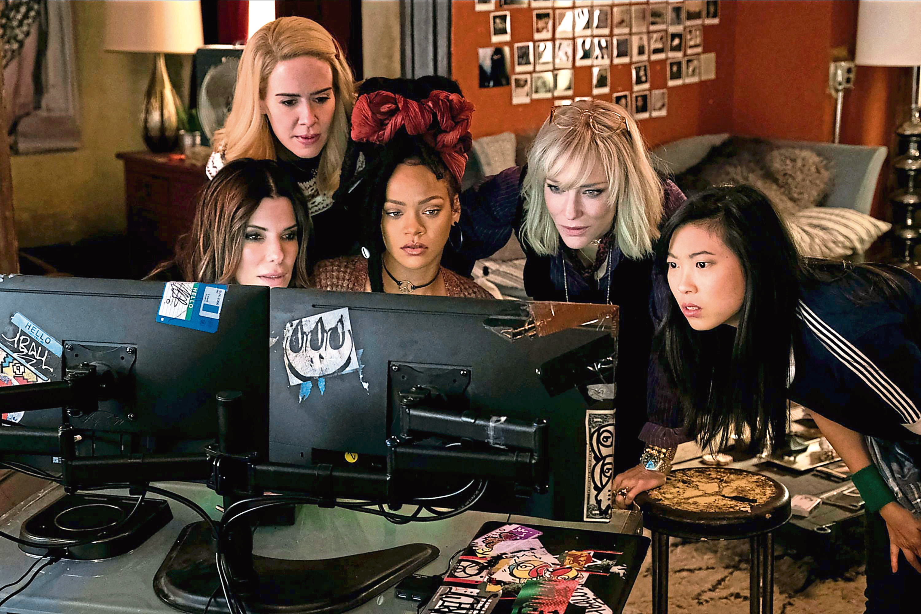 Sandra Bullock, Sarah Paulson, Rihanna, Cate Blanchett & Awkwafina 
Film in Ocean's 8 (Allstar/WARNER BROS.)