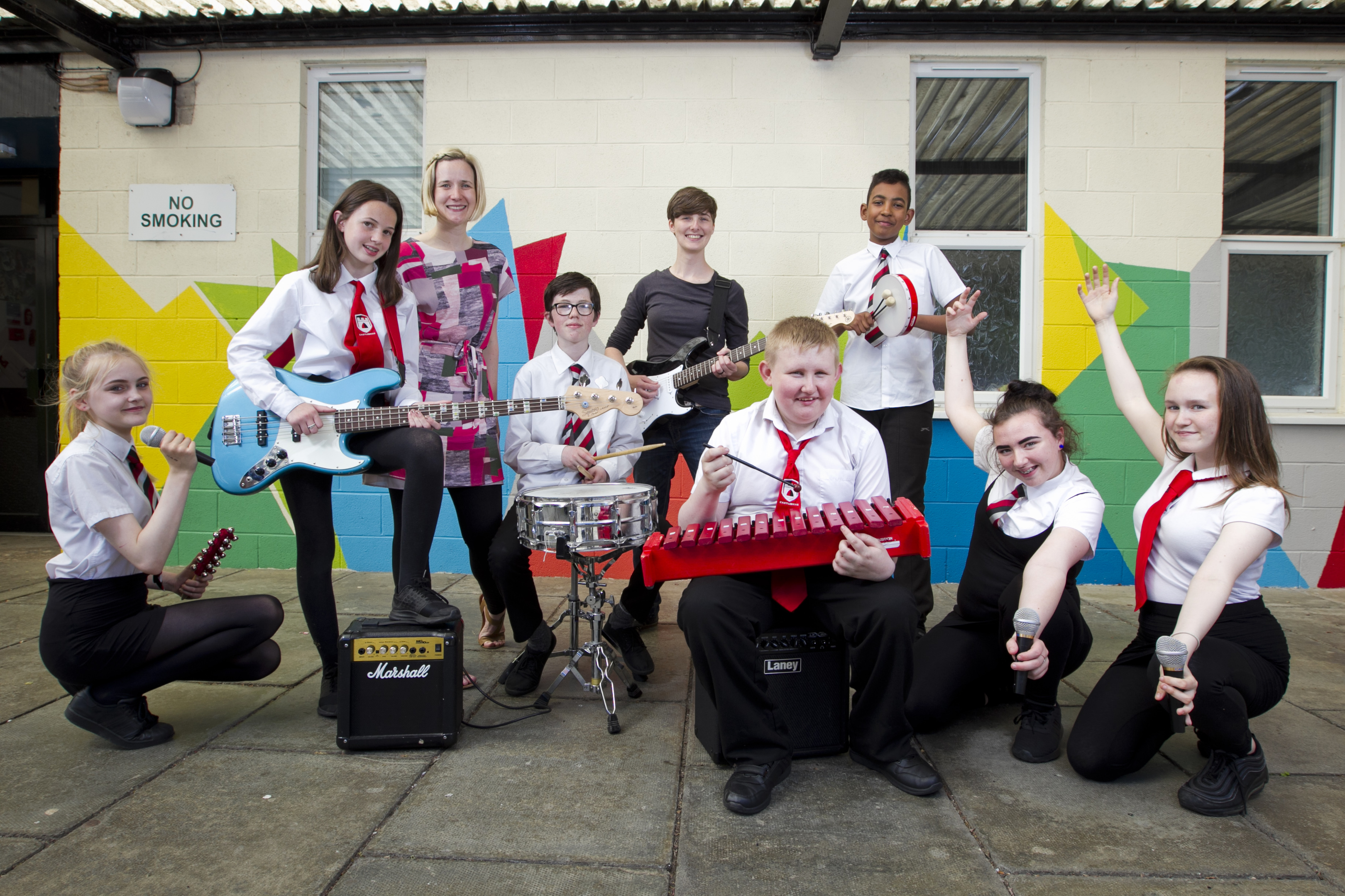 Pupils at Castlebrae High School in Edinburgh, who have recorded a song (Andrew Cawley / DC Thomson)