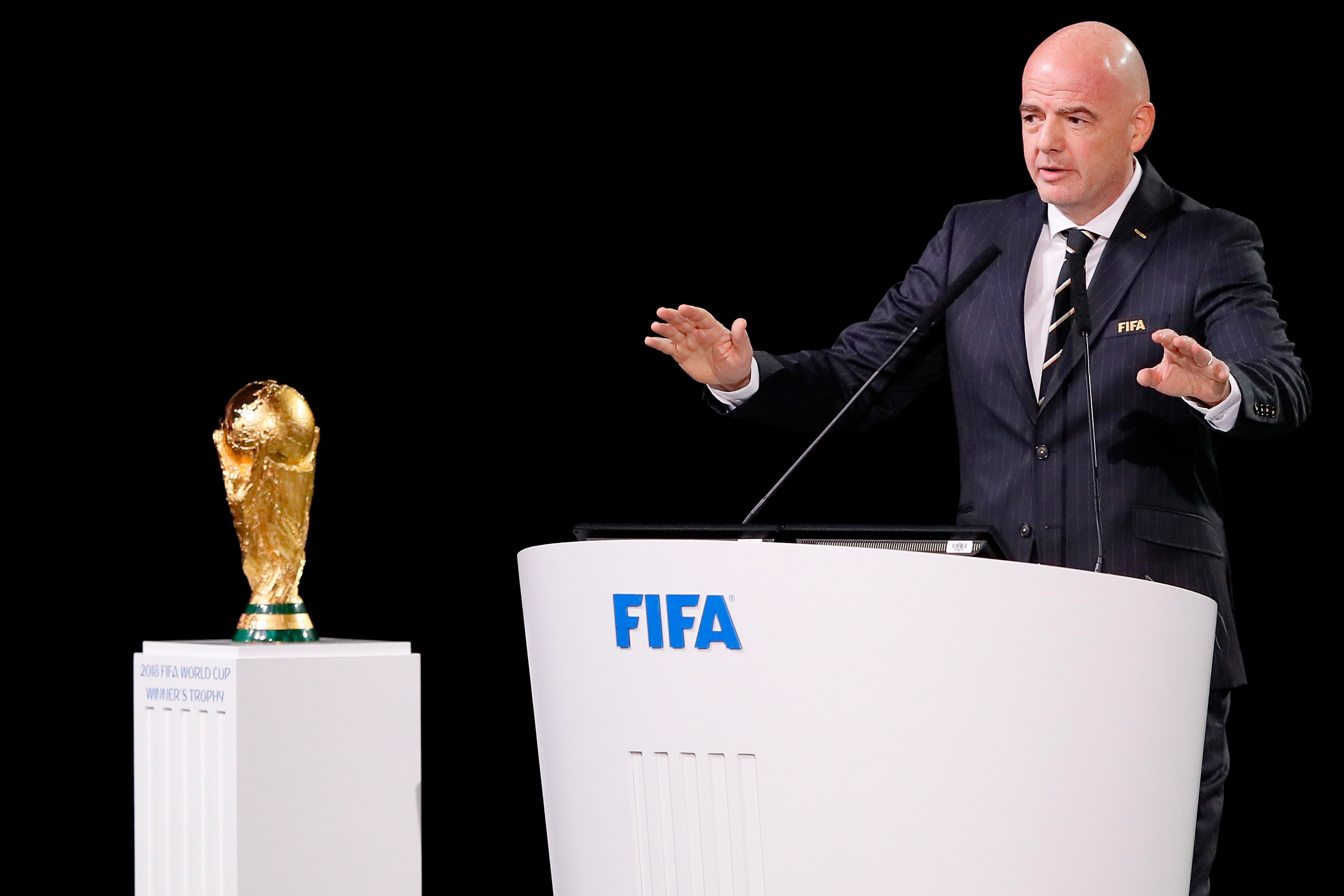 FIFA President Gianni Infantino speaks during the 68th FIFA Congress  (Kevin C. Cox/Getty Images)