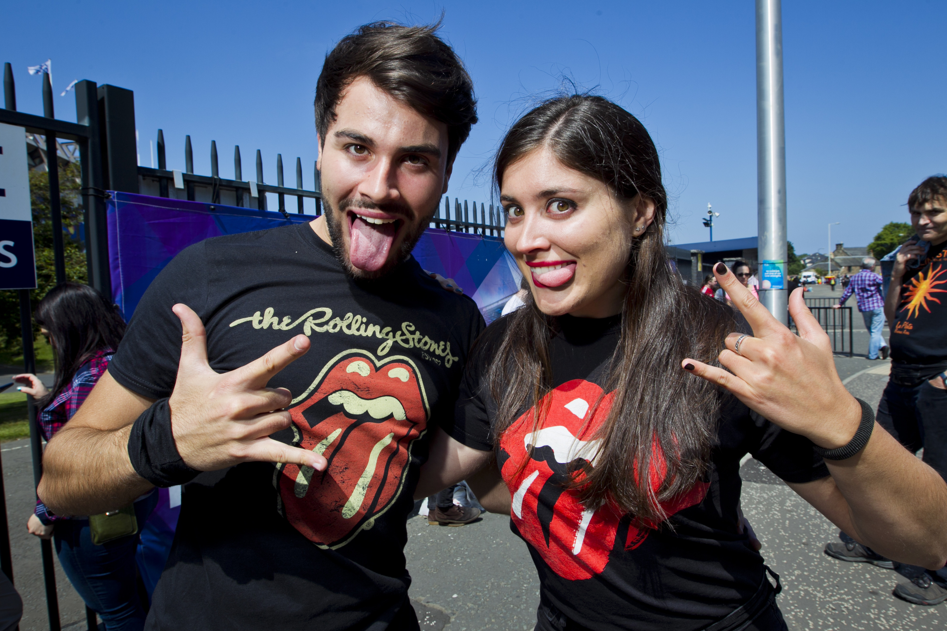 Fans from Italy arrive at Murrayfield for The Rolling Stones (Andrew Cawley / DC Thomson)