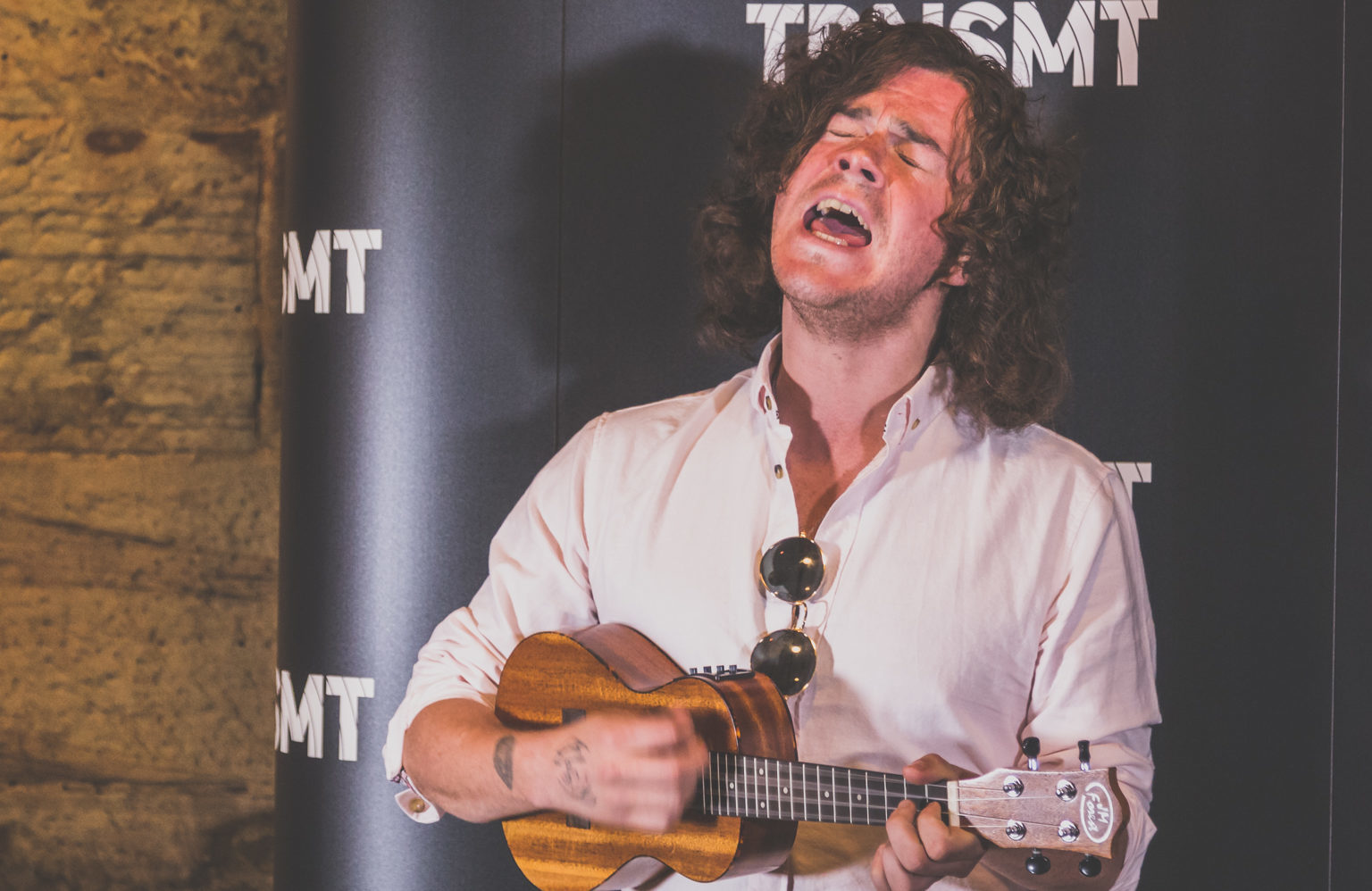 Kyle Falconer performs at a media event ahead of TRNSMT