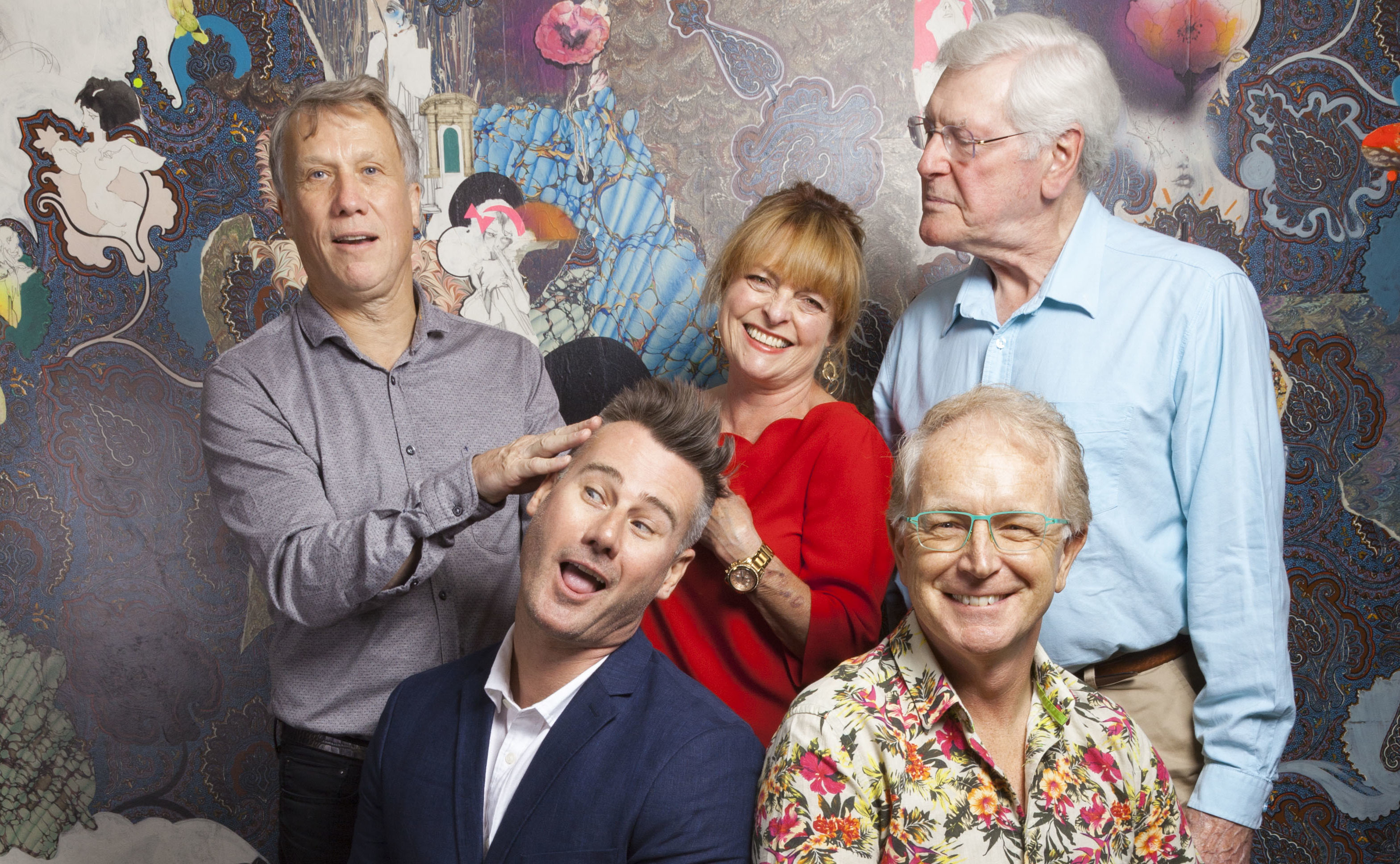 Former Blue Peter presenters Peter Duncan, Tim Vincent, Janet Ellis, Mark Curry, Peter Purves (Photo by Nick Rutter)