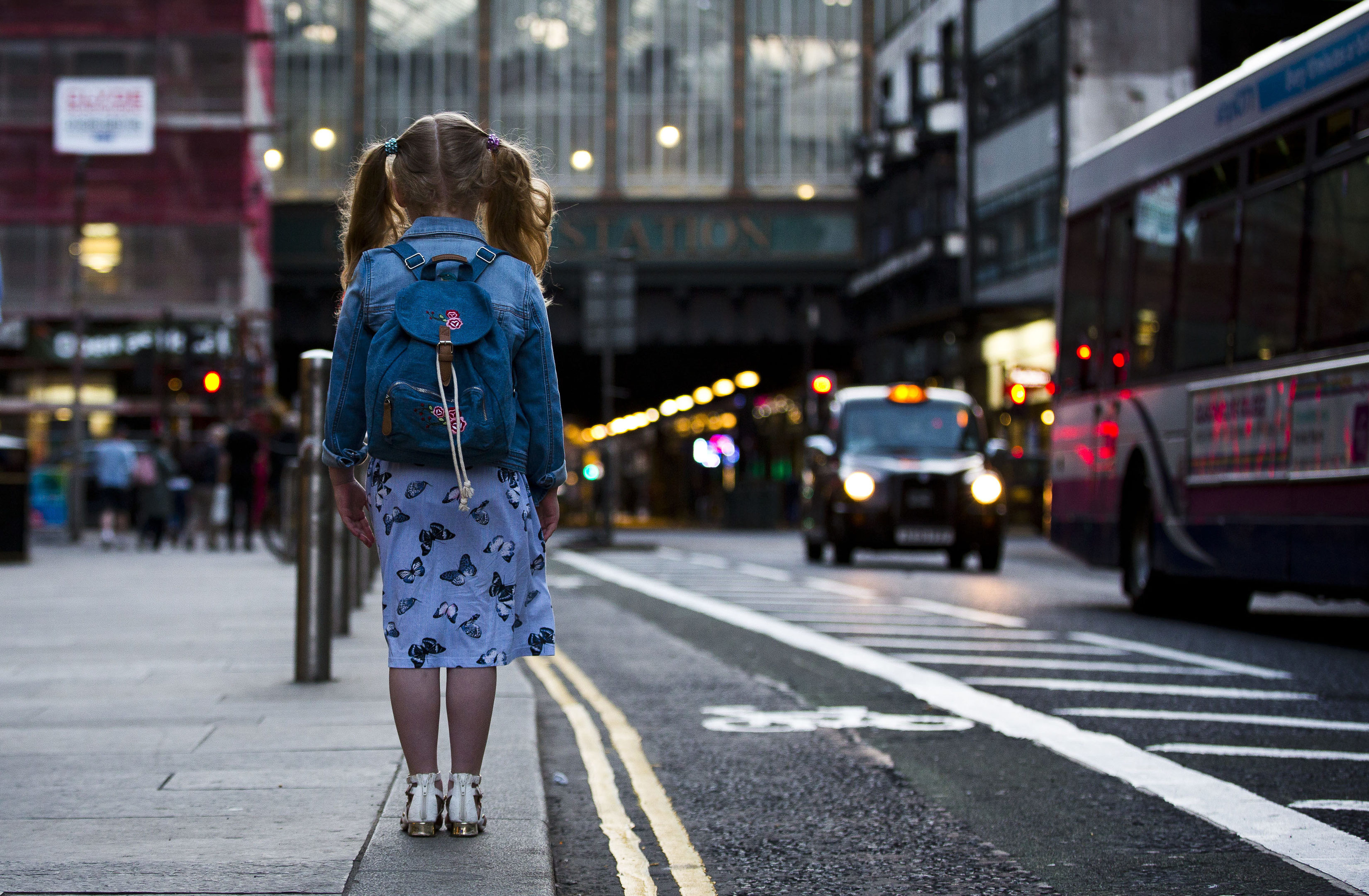 A little girl in Glasgow,  near an area where, as we told last week, some teenagers are exploited after blighted childhoods (Pic: Jamie Williamson)