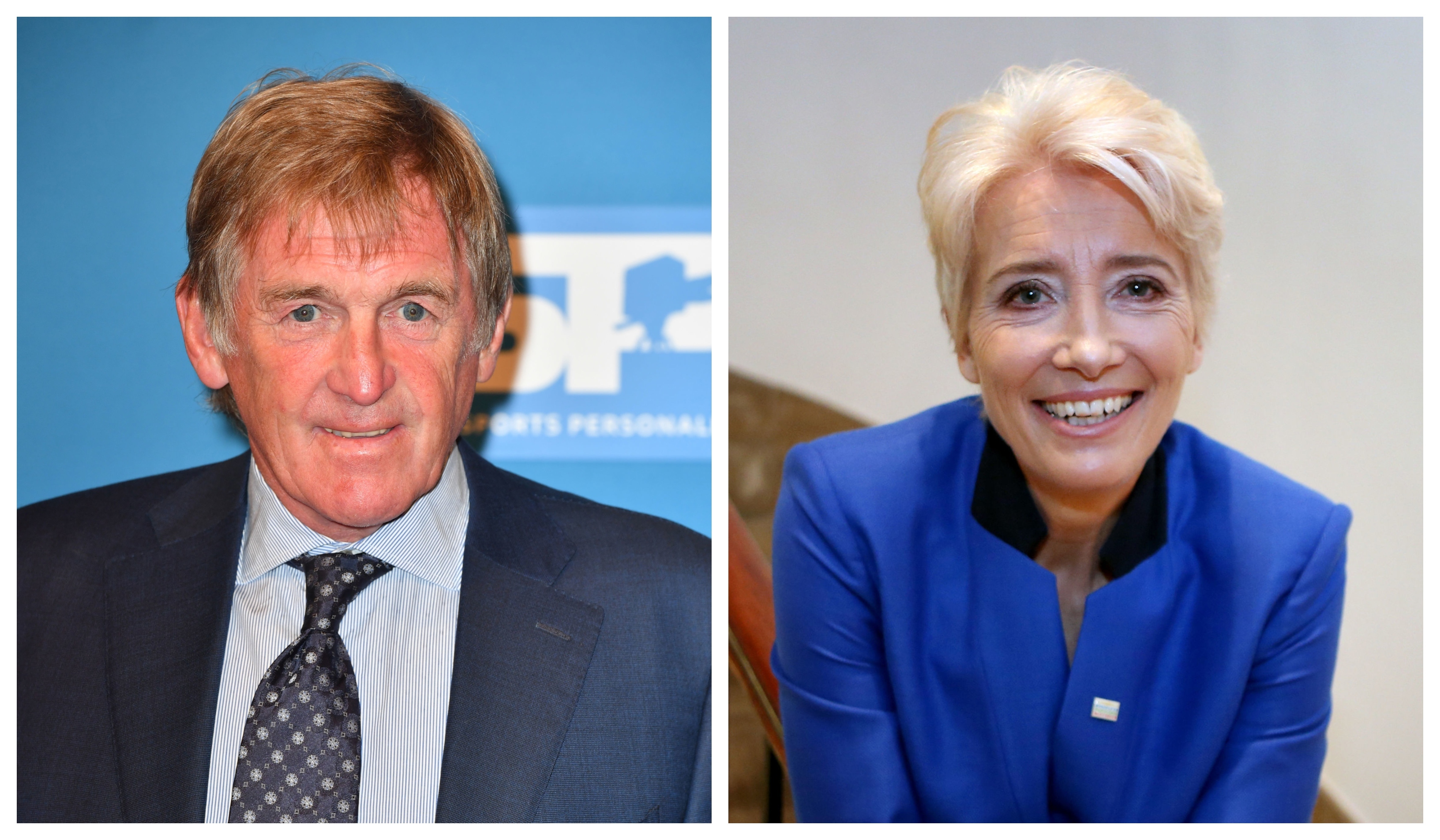 Sir Kenny Dalglish and Dame Emma Thompson (PA)