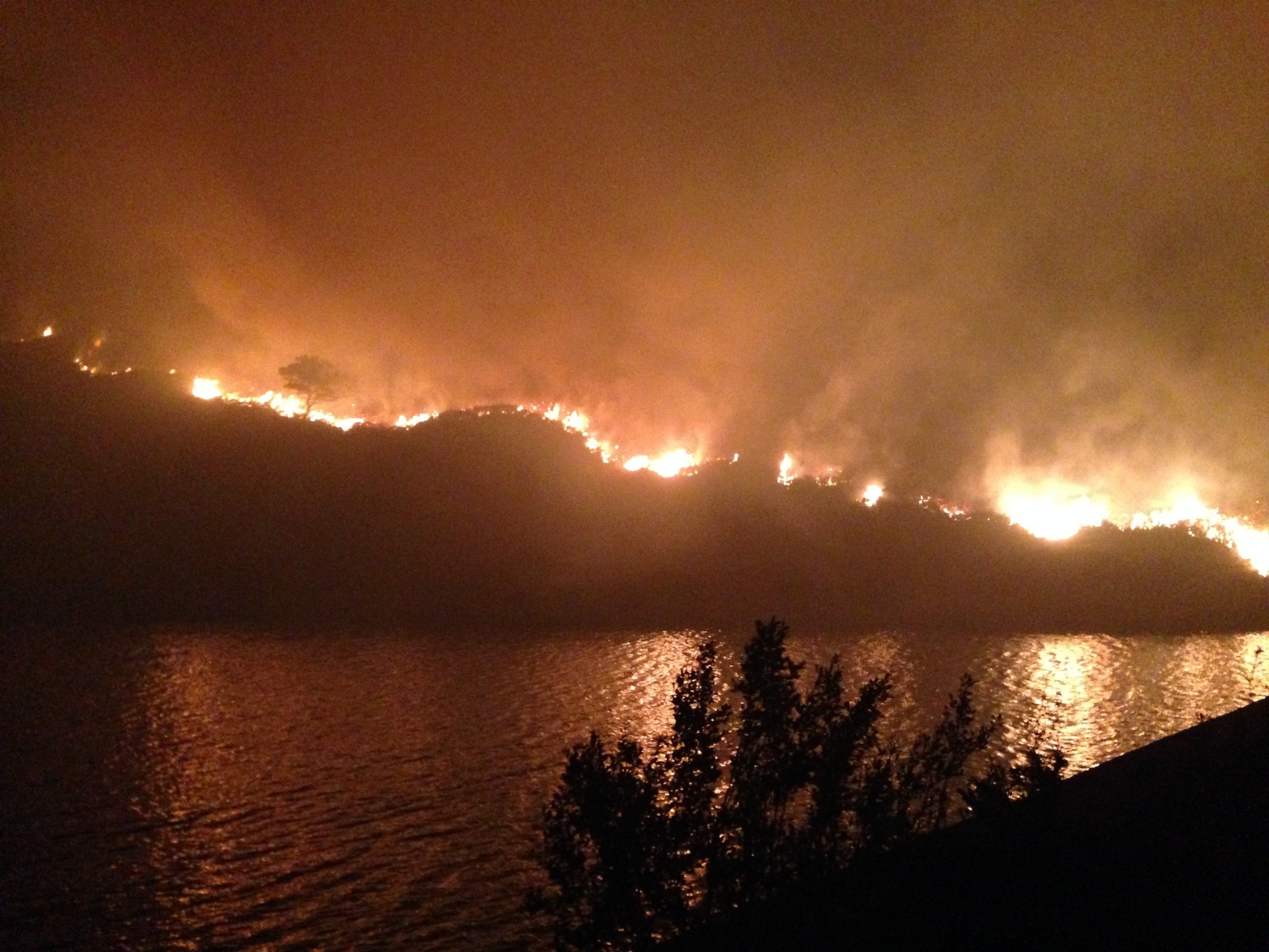 Fires on Saddleworth Moor on Tuesday night (Sean Quarmby/PA)
