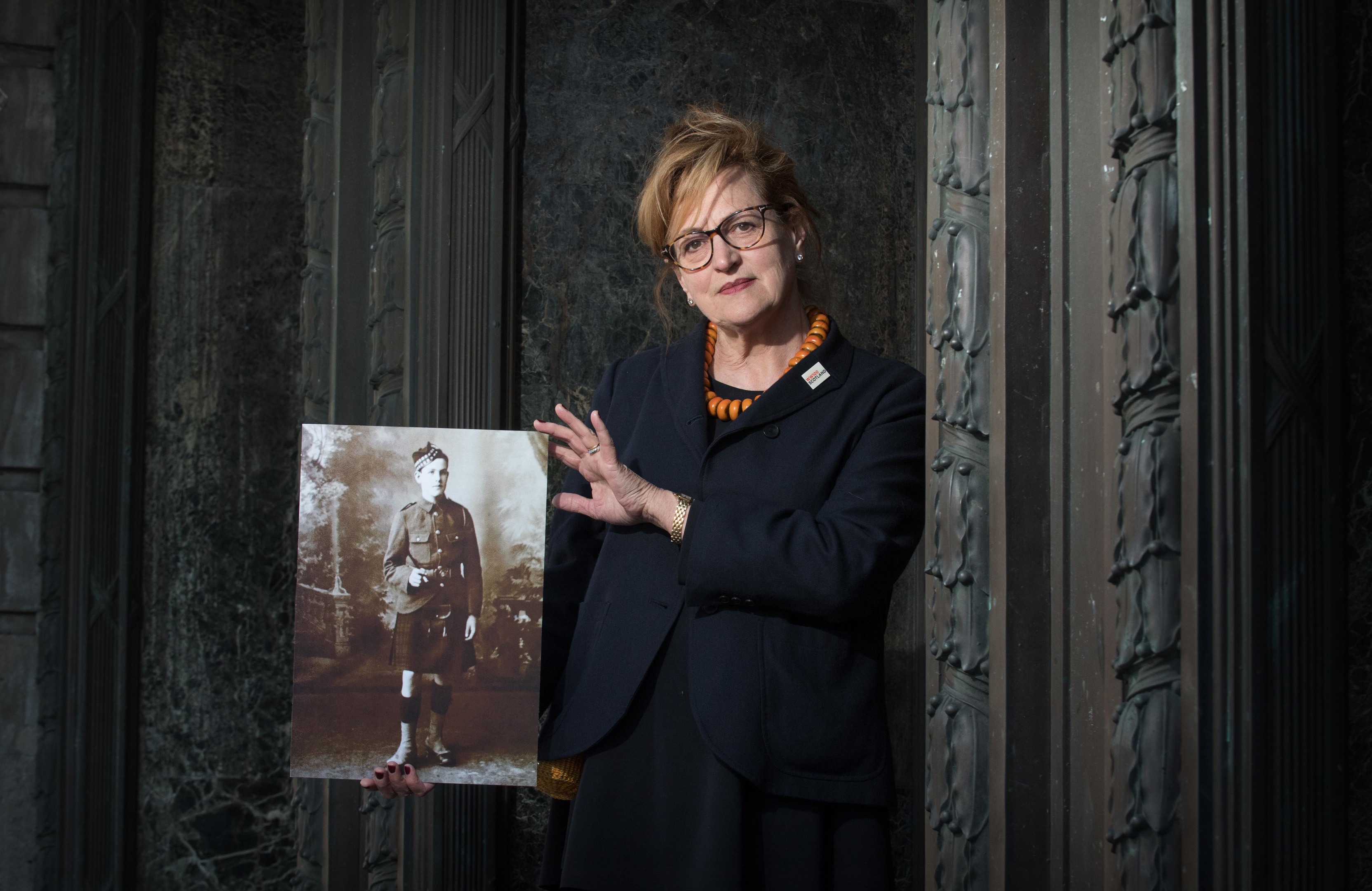 Folk singer Barbara Dickson with a portrait of her uncle, David Dickson, who died in the Battle of the Somme (Gareth Easton)