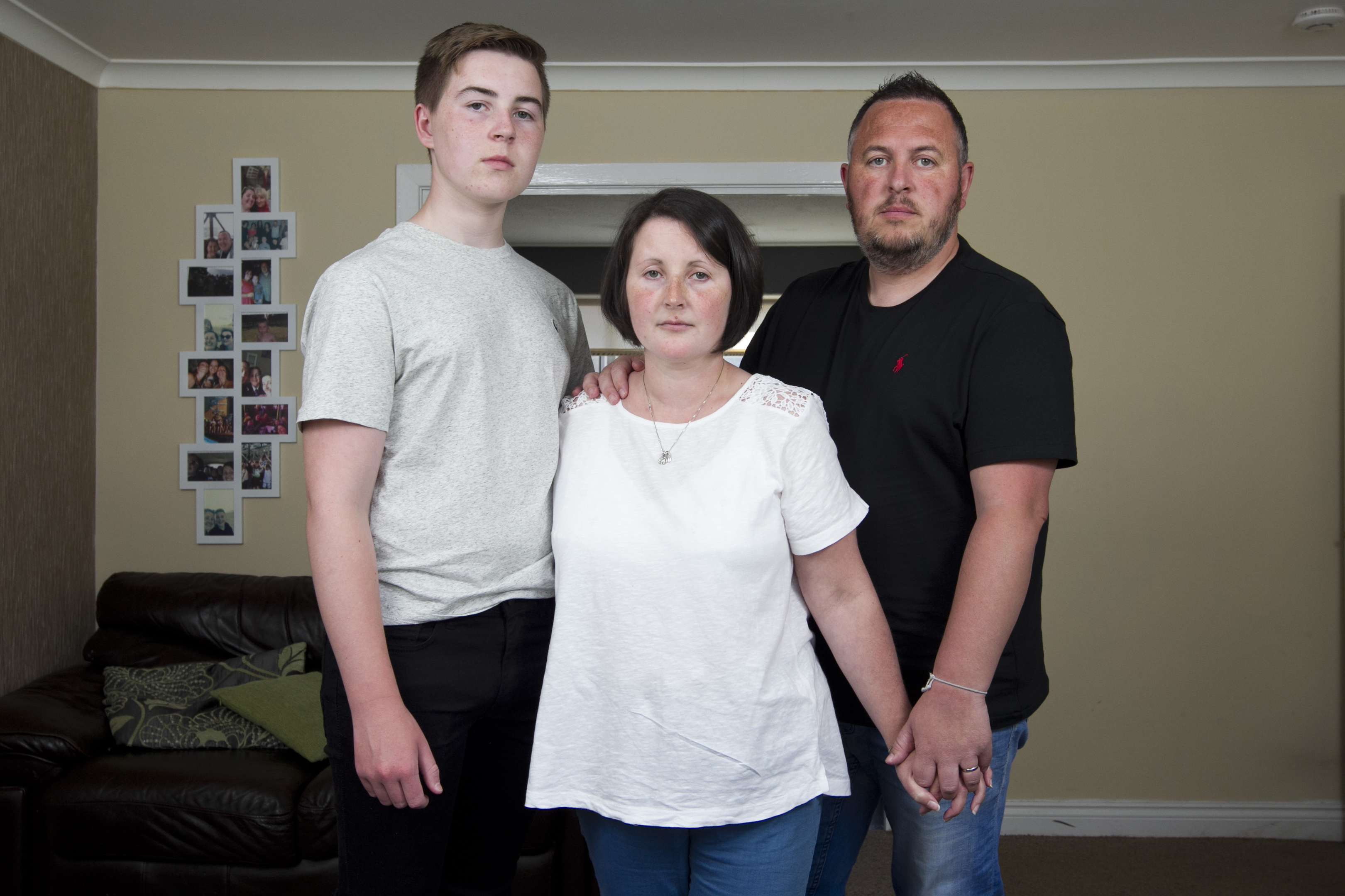 Caroline Burns, with her family. Caroline has been taking Cannabis oil, to help treat her barin tumour but worries legal type might not be the right one for her. (Andrew Cawley)