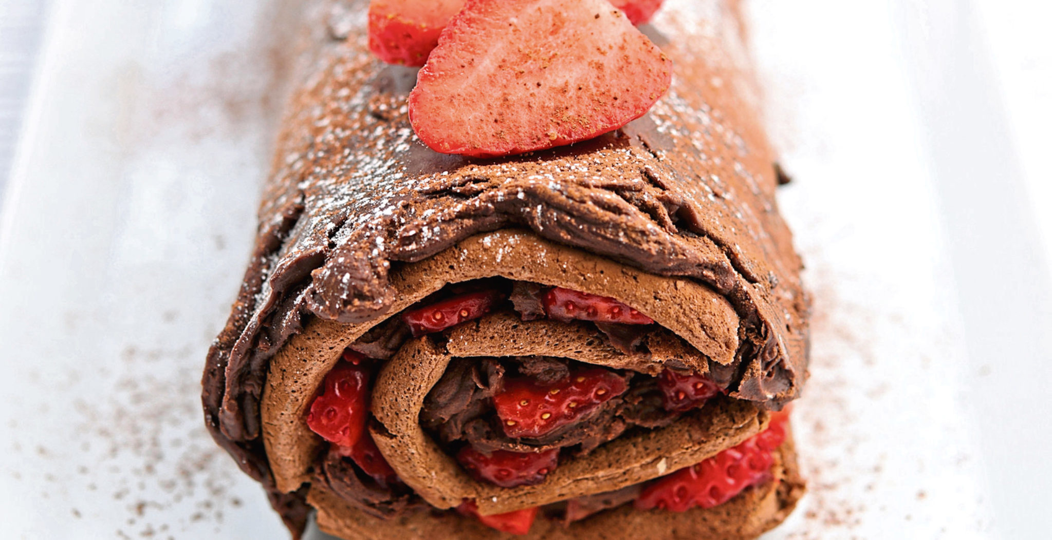 Strawberry and Chocolate Roulade