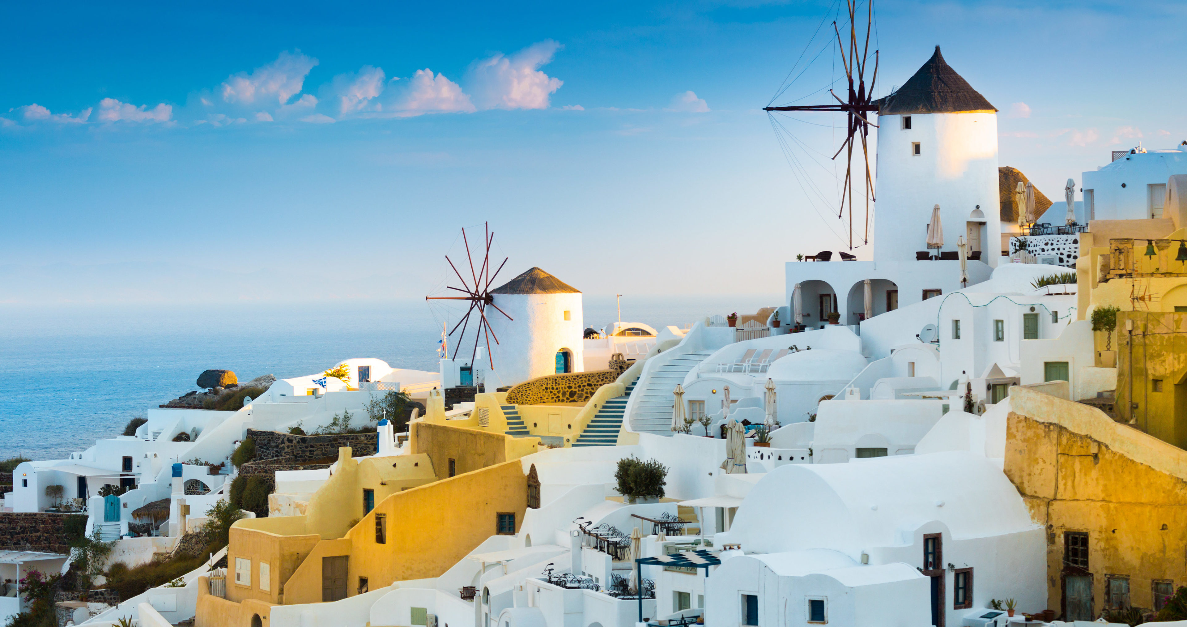 View of Oia the most beautiful village of Santorini island in Greece.