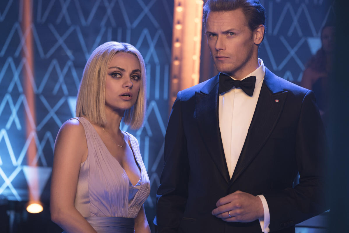 Audrey (Mila Kunis) and Sebastian (Sam Heughan) in The Spy Who Dumped Me (Lionsgate)