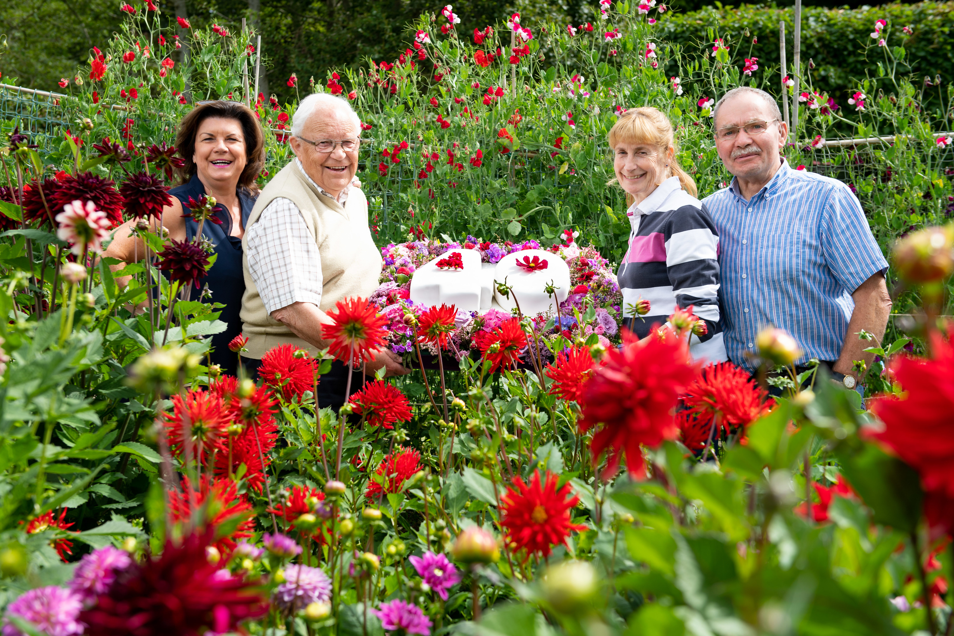 Becchgrove Garden hosts Jim McColl, Carole Baxter and George Anderson with Elaine C. Smith (Richard Frew Photography)
