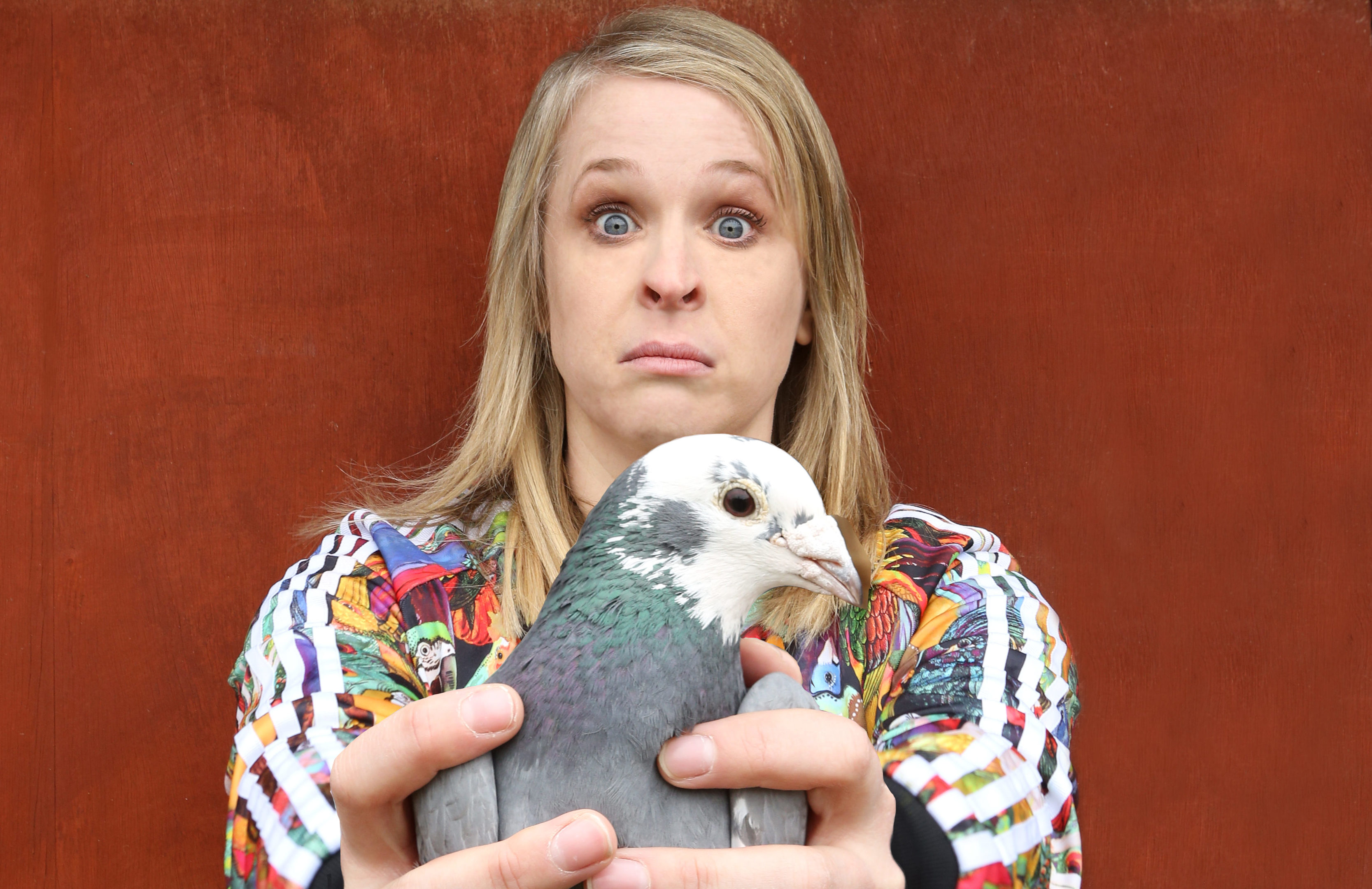 Hayley Ellis with a prized pigeon (Andy Hollingworth)